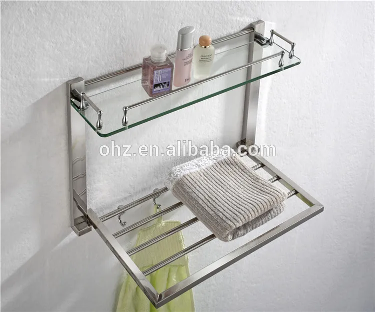 Stainless steel towel rack front view