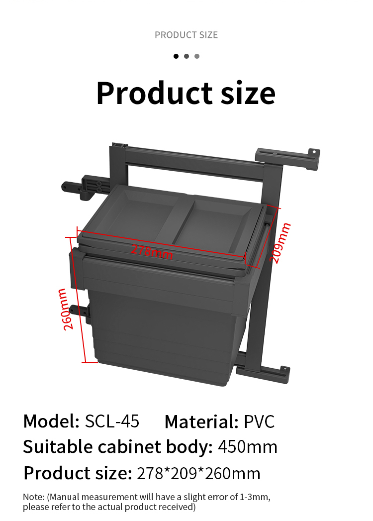 Modern wall mounted kitchen trash can