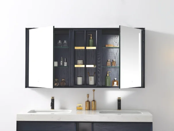 Dimension drawing of modern bathroom vanity lighting cabinet