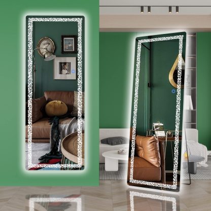 Full Length Barber Shop Makeup Wall Mirrors With Led Lights