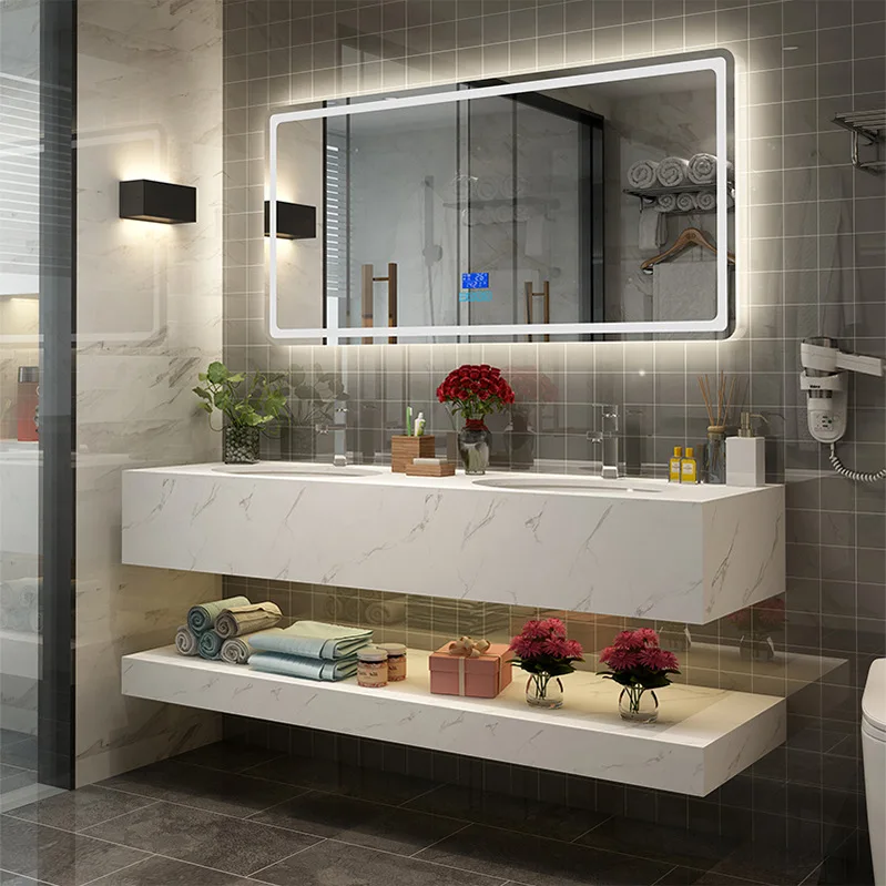 Anti-fog smart LED bathroom mirror - overall view