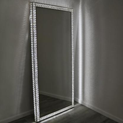Dream Led Sparkly Silver Wall Mirror Bathroom Diamond Large Full Length Mirrors 