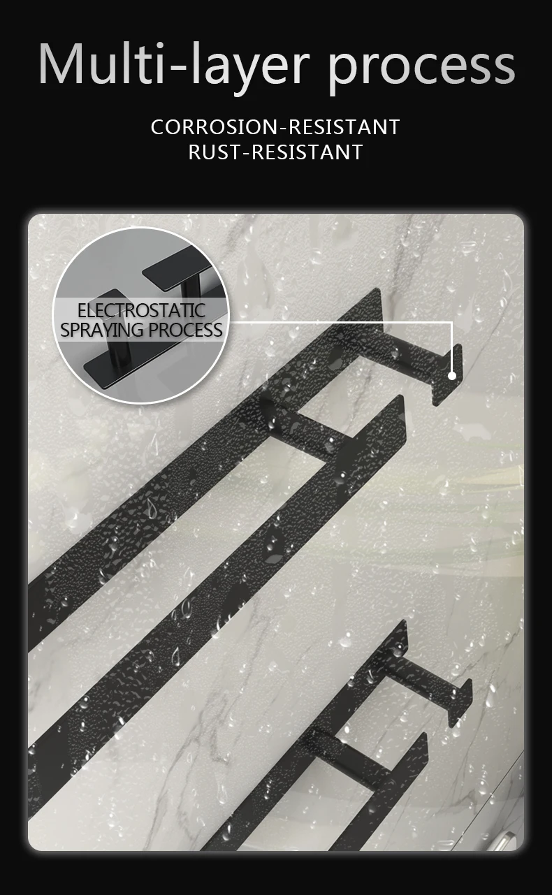 Bathroom towel rack - space saving profile