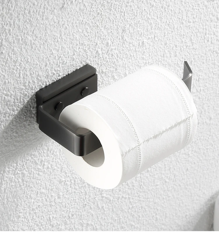 Black toilet paper roll holder - surface detail