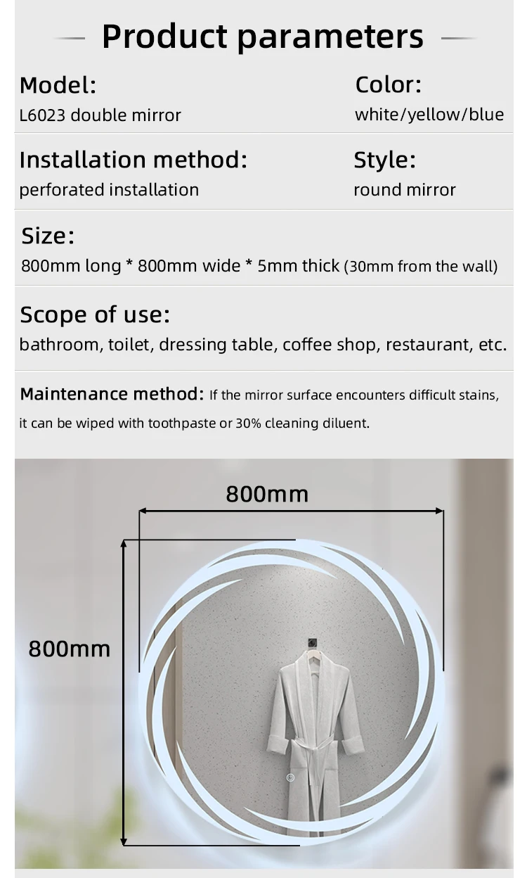 LED mirror lighting effect - front illumination