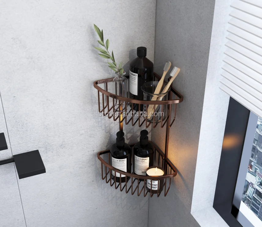 Wall mounted corner shelf - side angle and edge finish