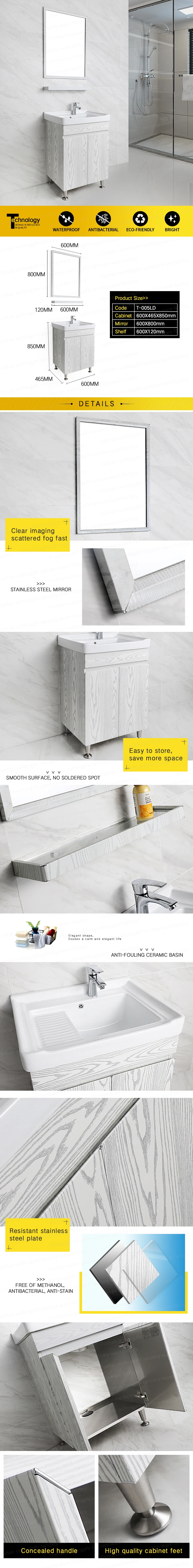 Modern Wall-Mounted Wooden Bathroom Vanity