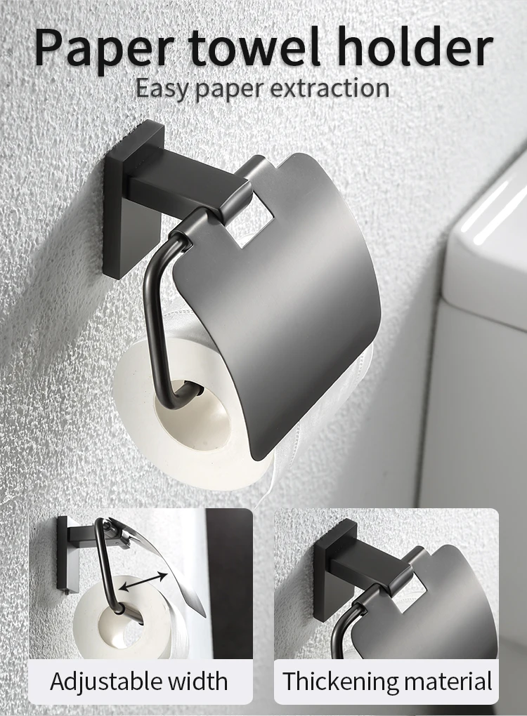 Matte black bathroom accessories - durability detail