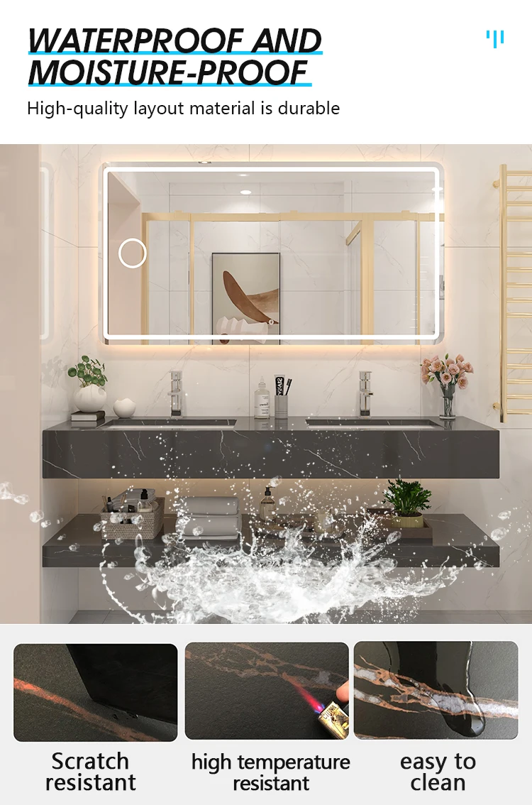 Wall mounted LED mirror - installation reference view