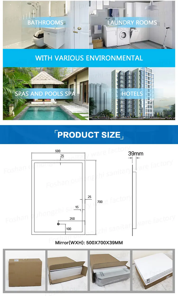 Vertical LED mirror - illumination and edge detail