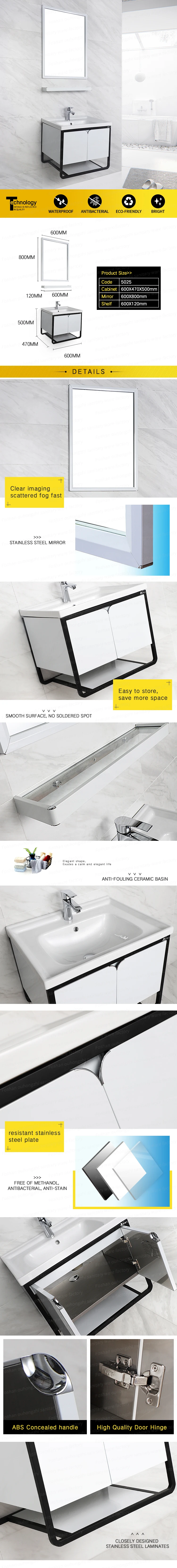 Luxury Homehold Wall Mounted Small White Mirror Bathroom Vanity