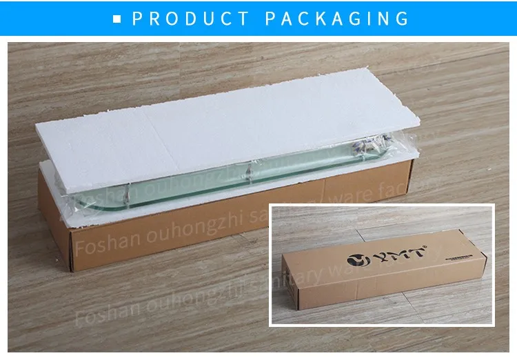 Bathroom Design Wall Mounted Glass Corner Shelf Detail