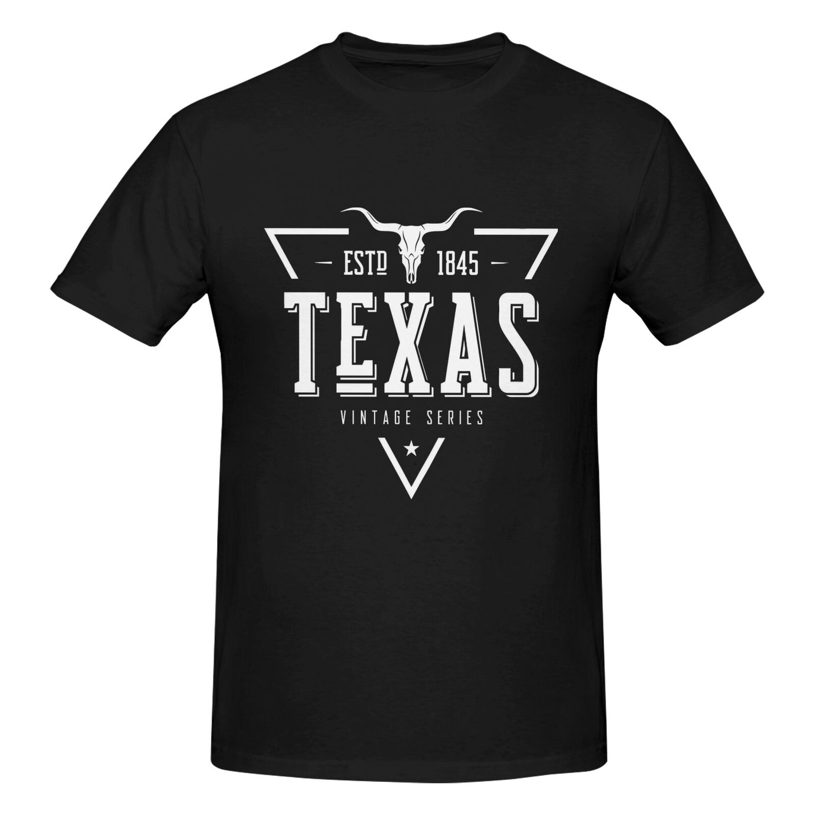 Texas ESTD 1845 T-Shirt 100% Cotton Crew Neck Short Sleeve T-Shirt Vintage Series CULTSTV302