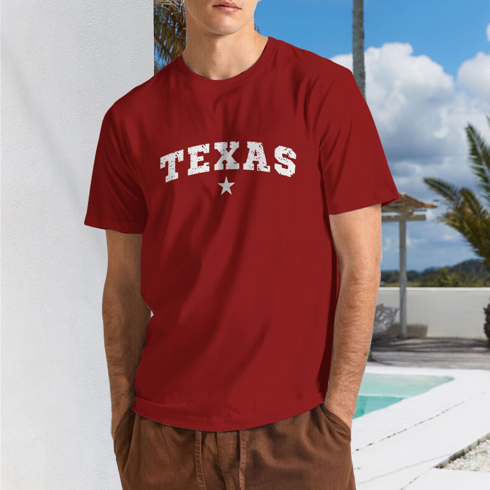 Texas T-Shirt 100% Cotton Crew Neck Short Sleeve T-Shirt CULTSTV301