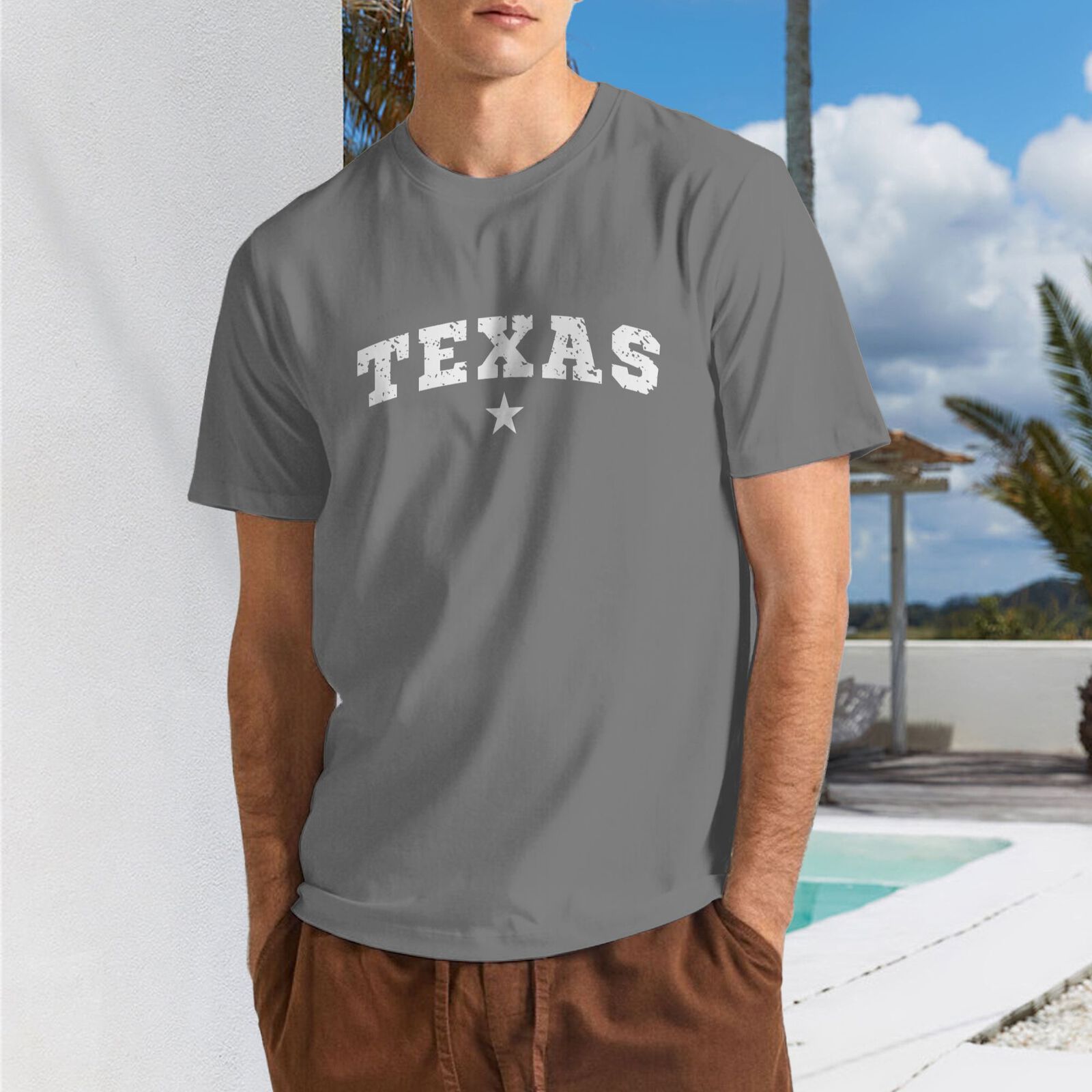 Texas T-Shirt 100% Cotton Crew Neck Short Sleeve T-Shirt CULTSTV301