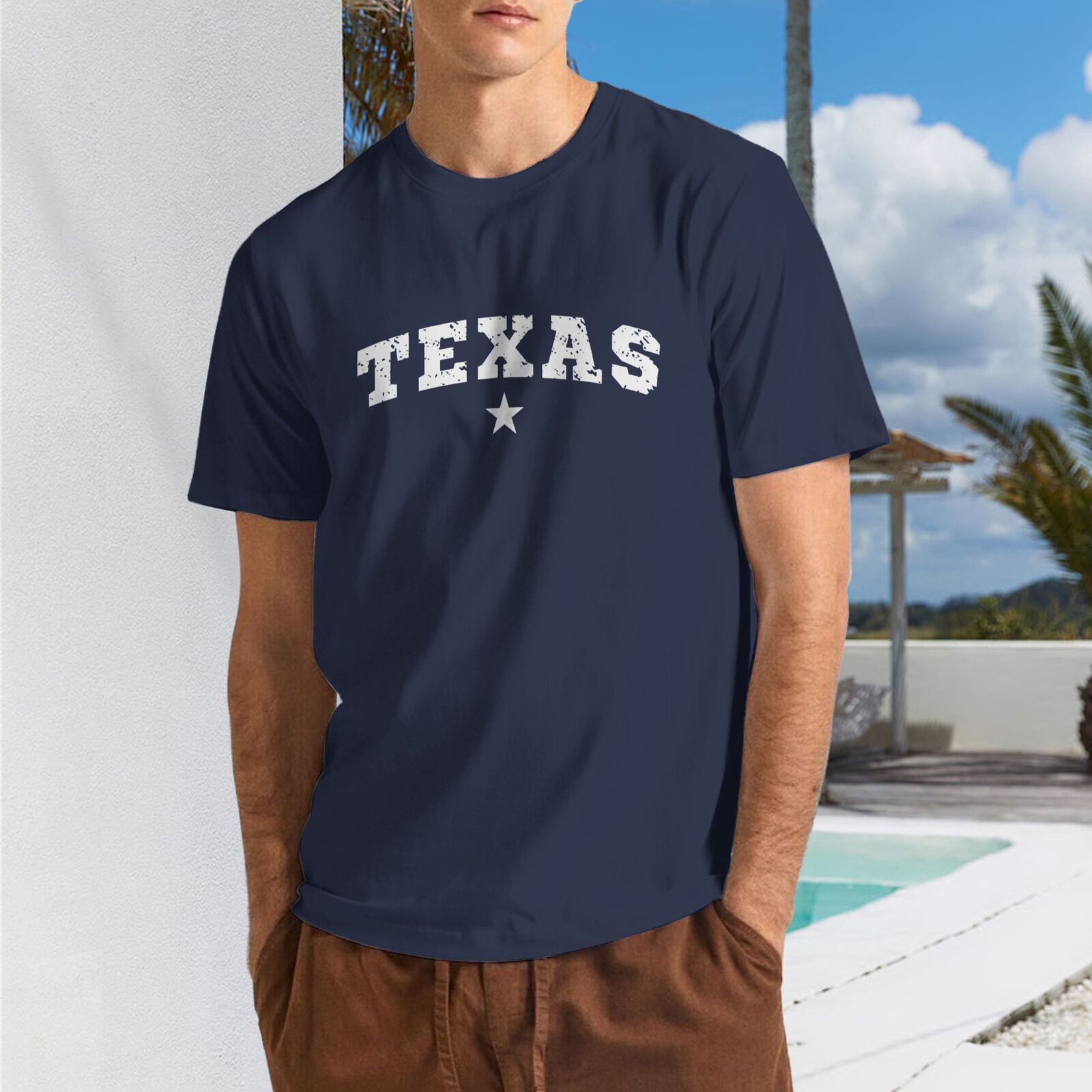 Texas T-Shirt 100% Cotton Crew Neck Short Sleeve T-Shirt CULTSTV301