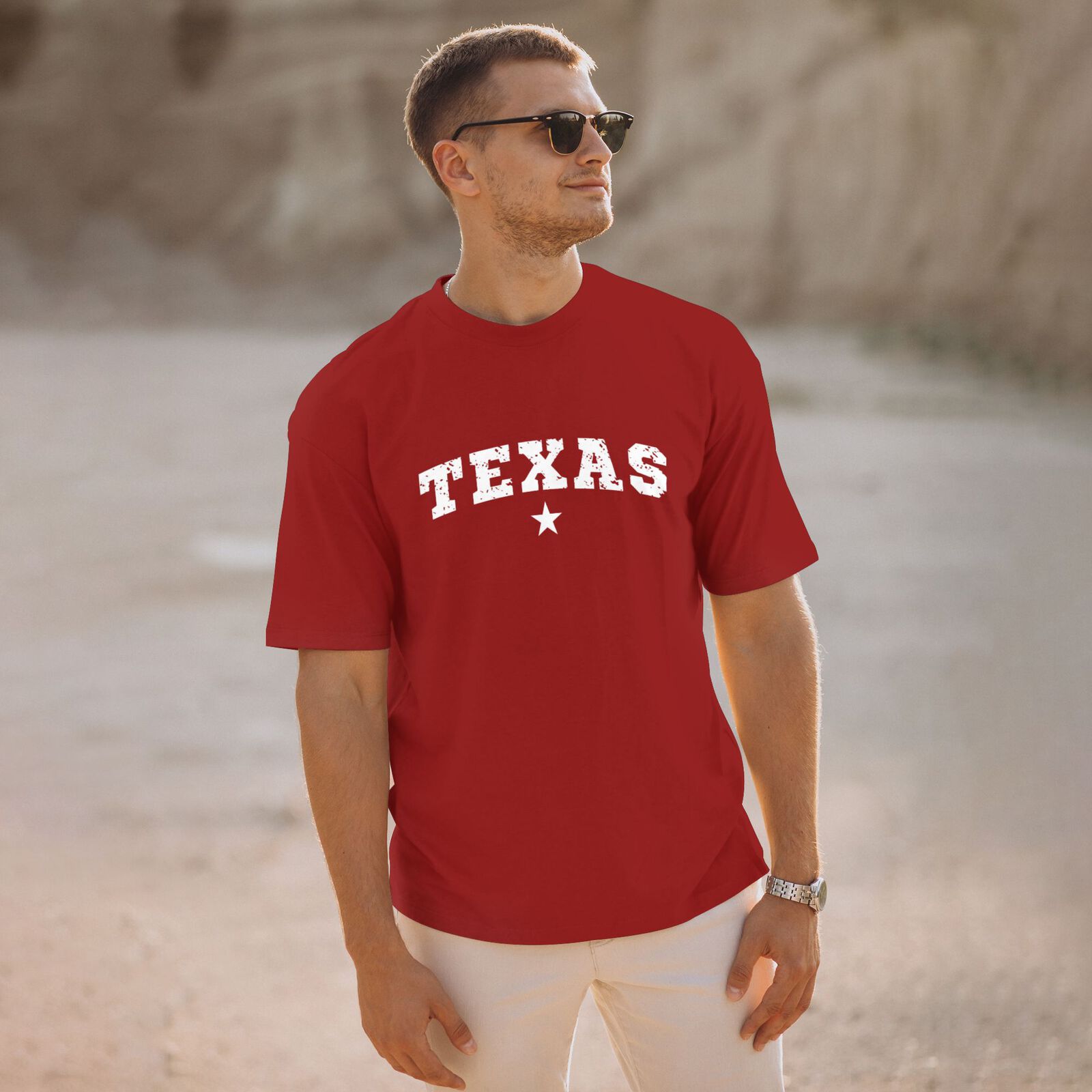 Texas T-Shirt 100% Cotton Crew Neck Short Sleeve T-Shirt CULTSTV301