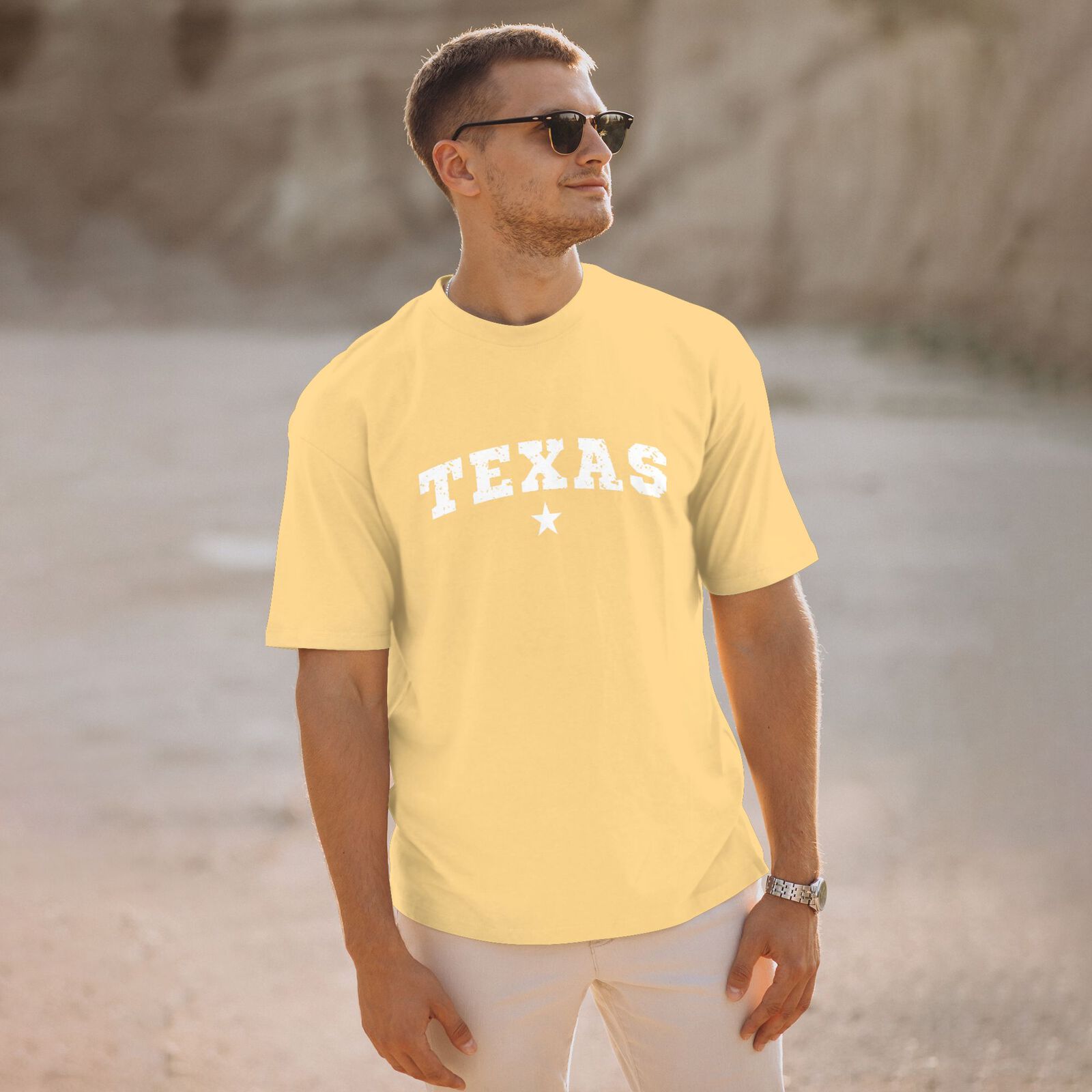 Texas T-Shirt 100% Cotton Crew Neck Short Sleeve T-Shirt CULTSTV301
