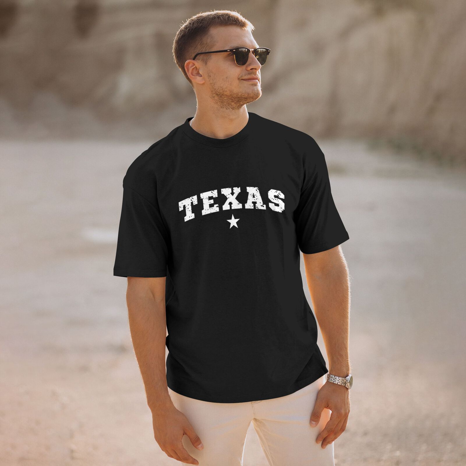 Texas T-Shirt 100% Cotton Crew Neck Short Sleeve T-Shirt CULTSTV301
