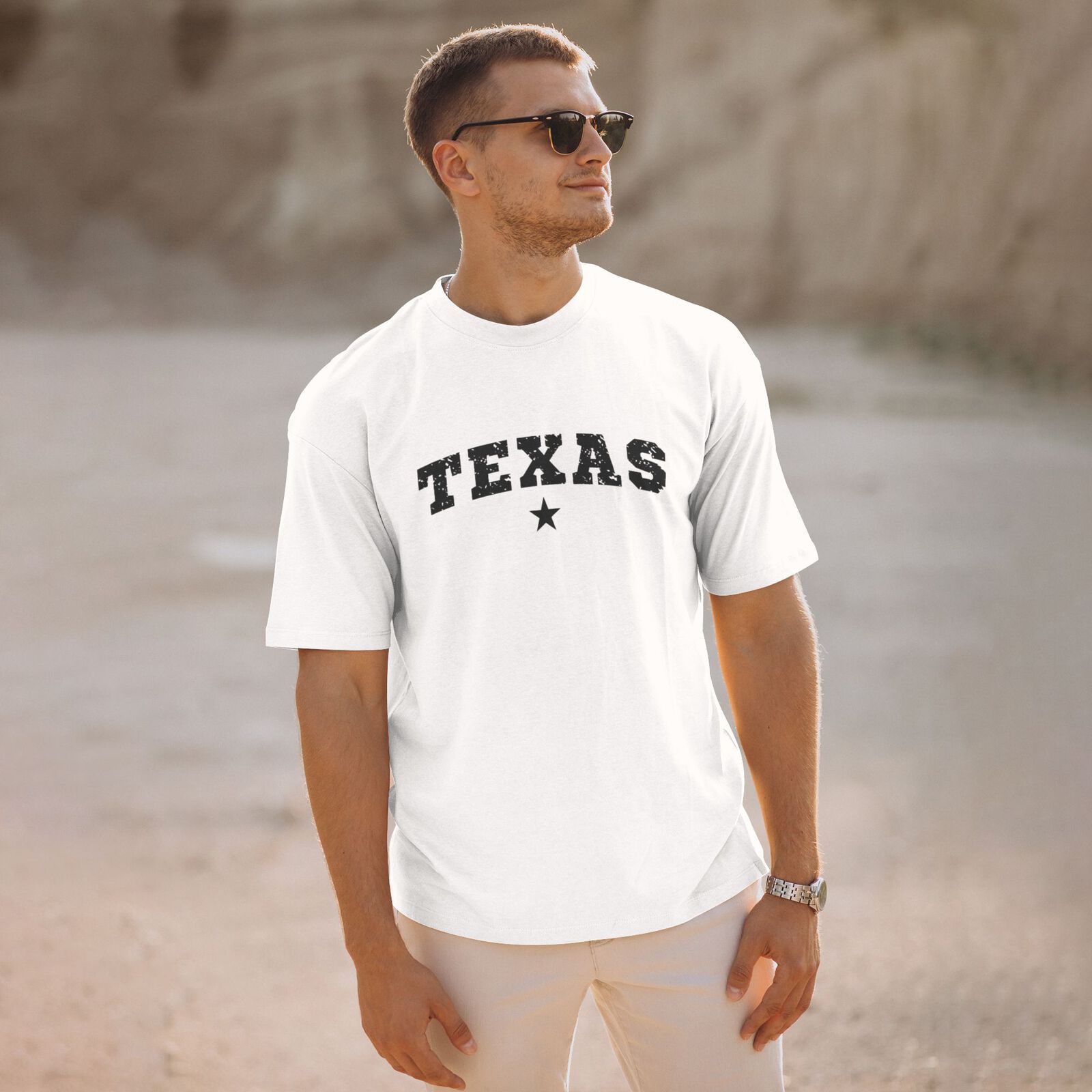 Texas T-Shirt 100% Cotton Crew Neck Short Sleeve T-Shirt CULTSTV301