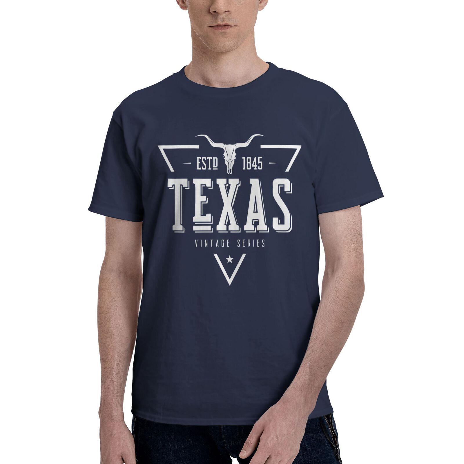 Texas ESTD 1845 T-Shirt 100% Cotton Crew Neck Short Sleeve T-Shirt Vintage Series CULTSTV302