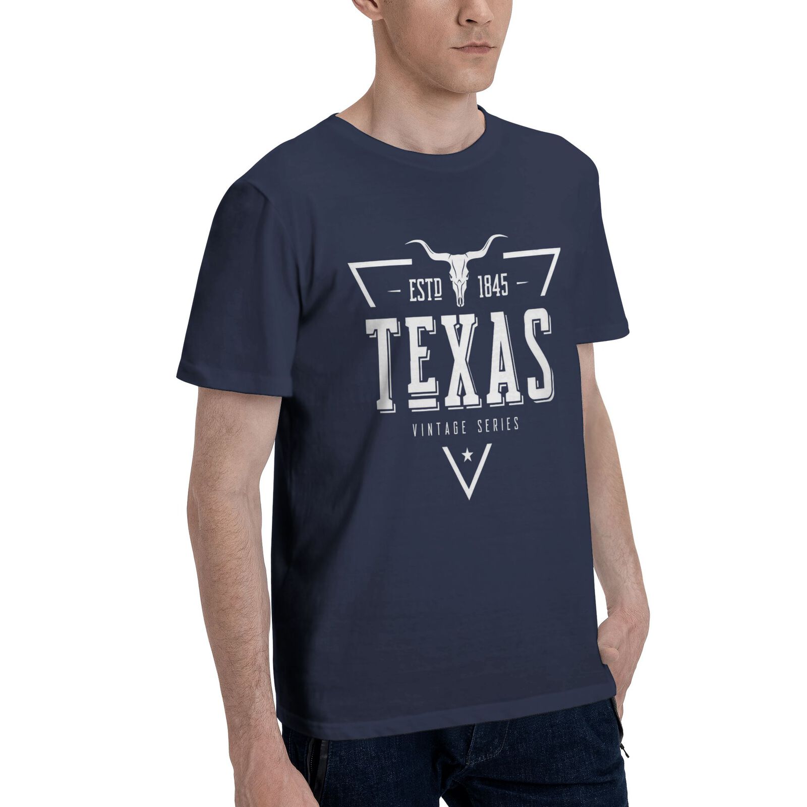 Texas ESTD 1845 T-Shirt 100% Cotton Crew Neck Short Sleeve T-Shirt Vintage Series CULTSTV302