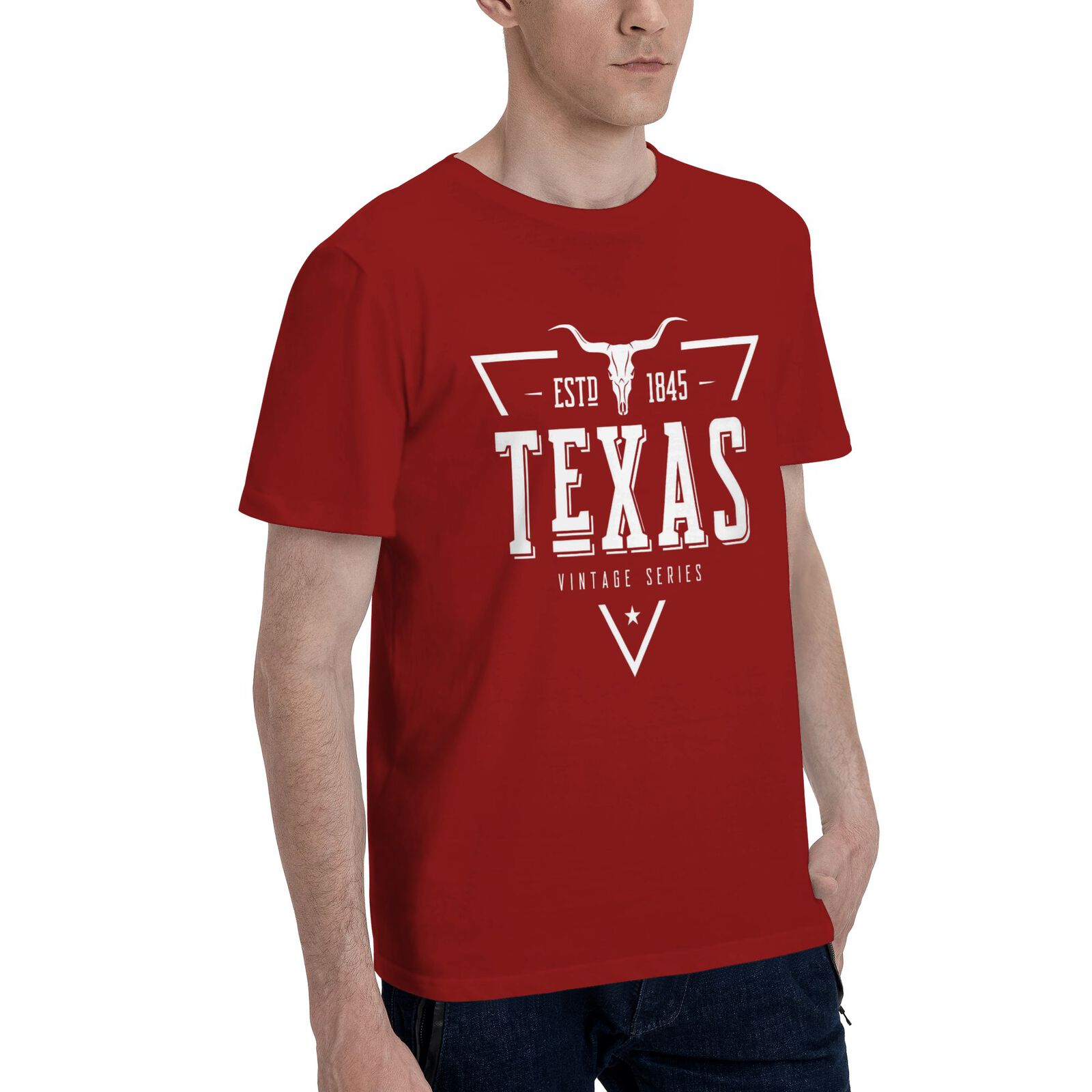 Texas ESTD 1845 T-Shirt 100% Cotton Crew Neck Short Sleeve T-Shirt Vintage Series CULTSTV302