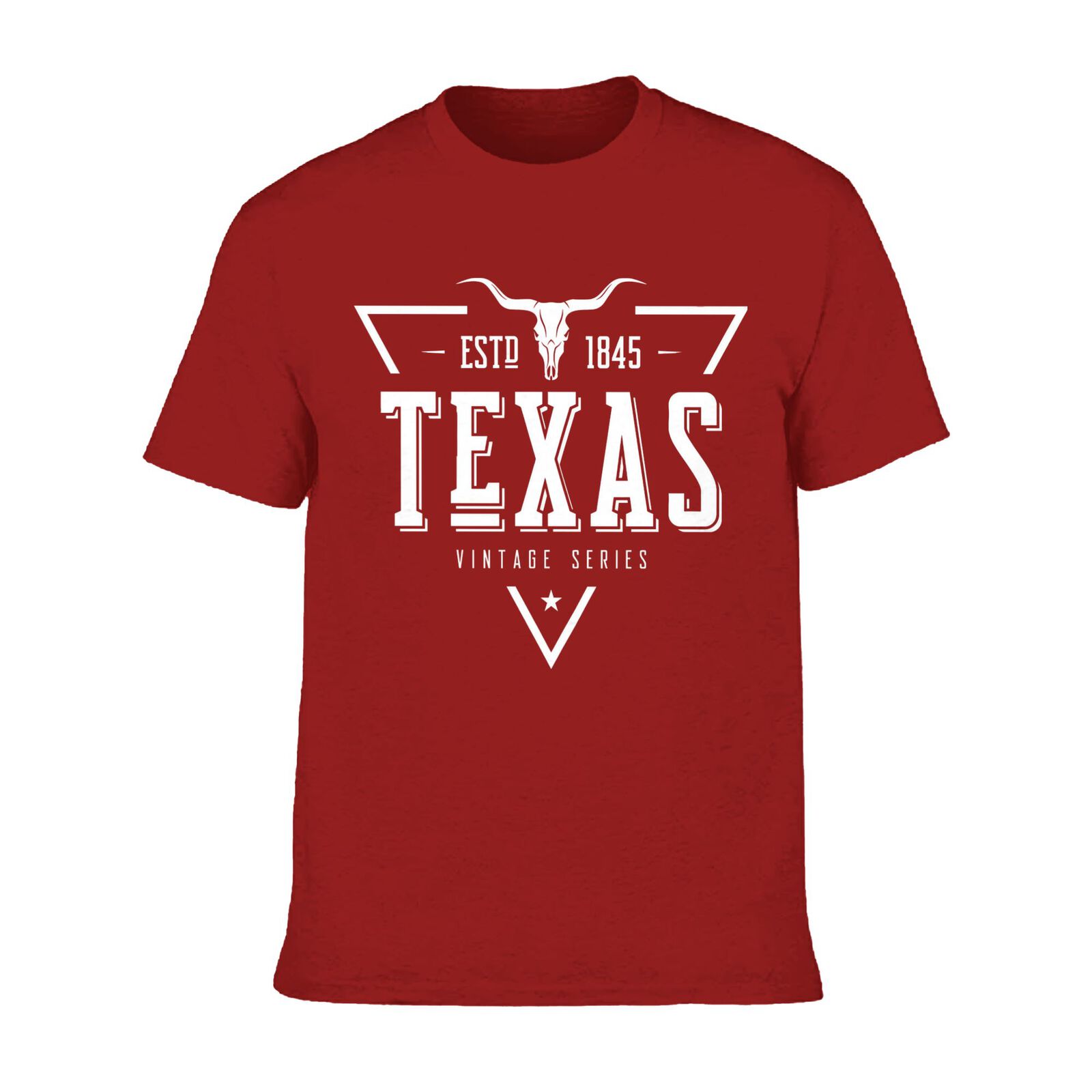 Texas ESTD 1845 T-Shirt 100% Cotton Crew Neck Short Sleeve T-Shirt Vintage Series CULTSTV302