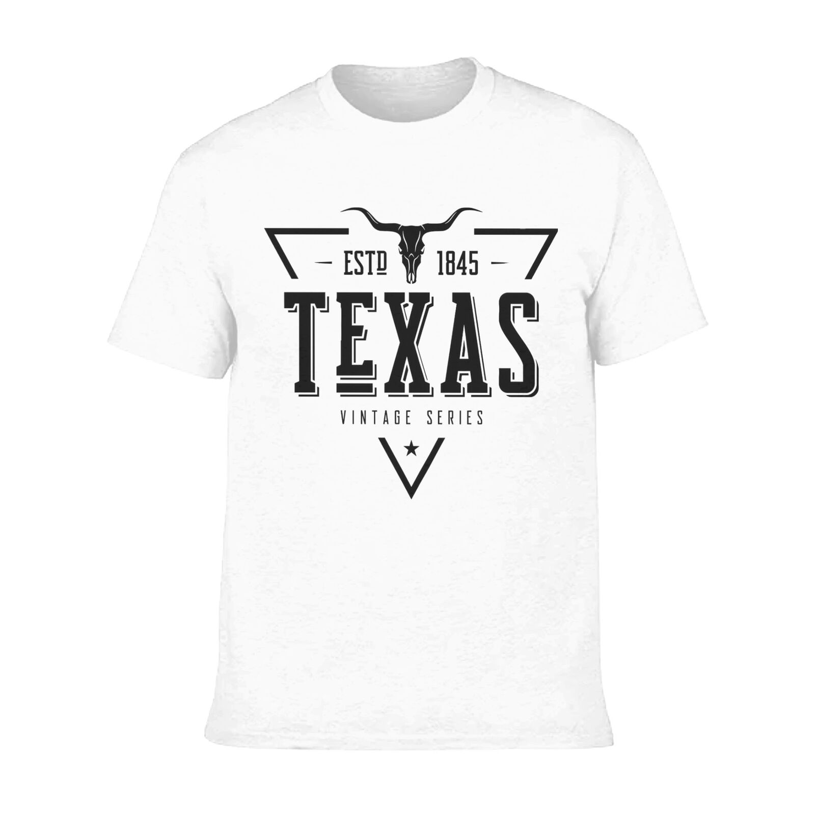 Texas ESTD 1845 T-Shirt 100% Cotton Crew Neck Short Sleeve T-Shirt Vintage Series CULTSTV302