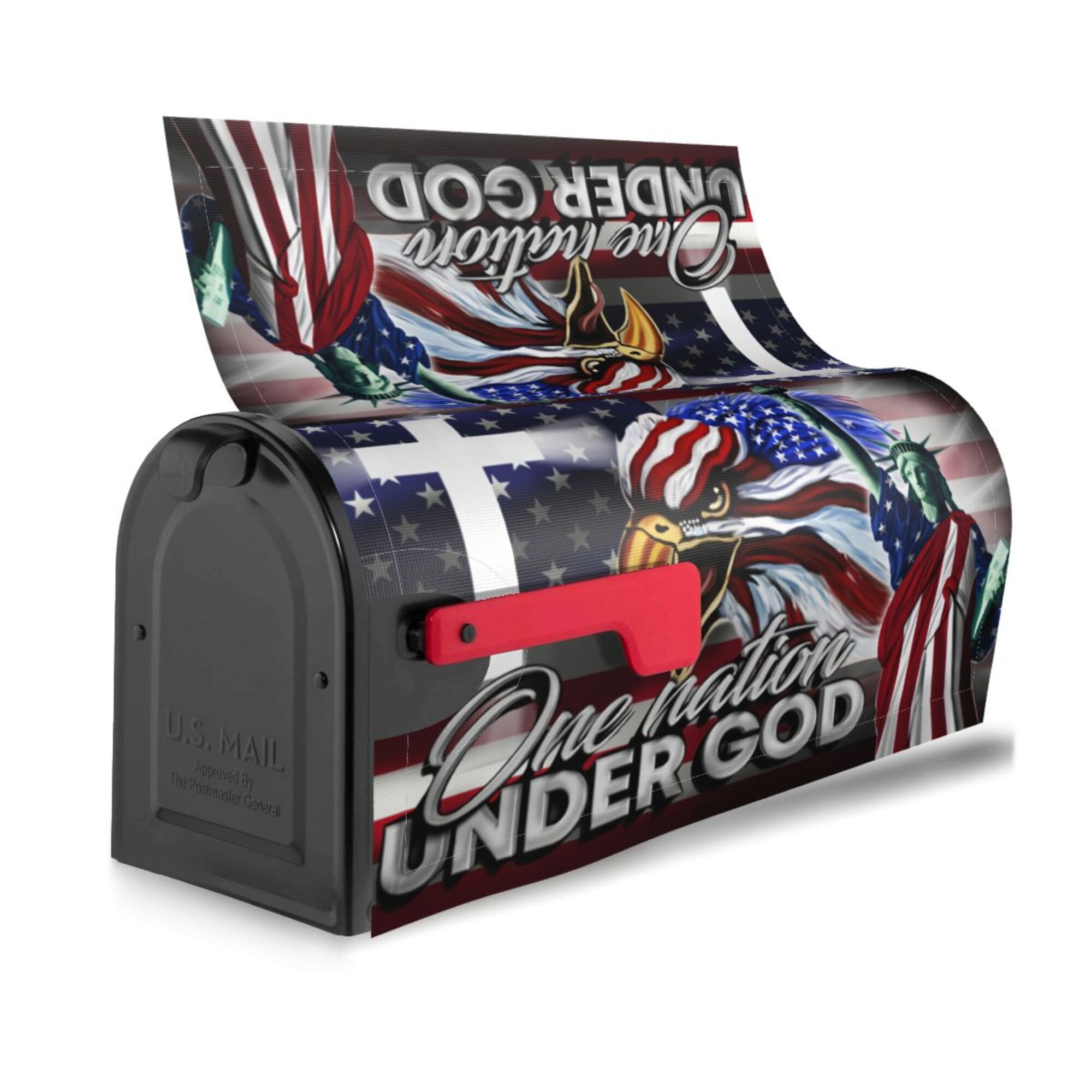 American Mailbox Cover US Eagle Cross Freedom Grommet Flag One Nation Under God
