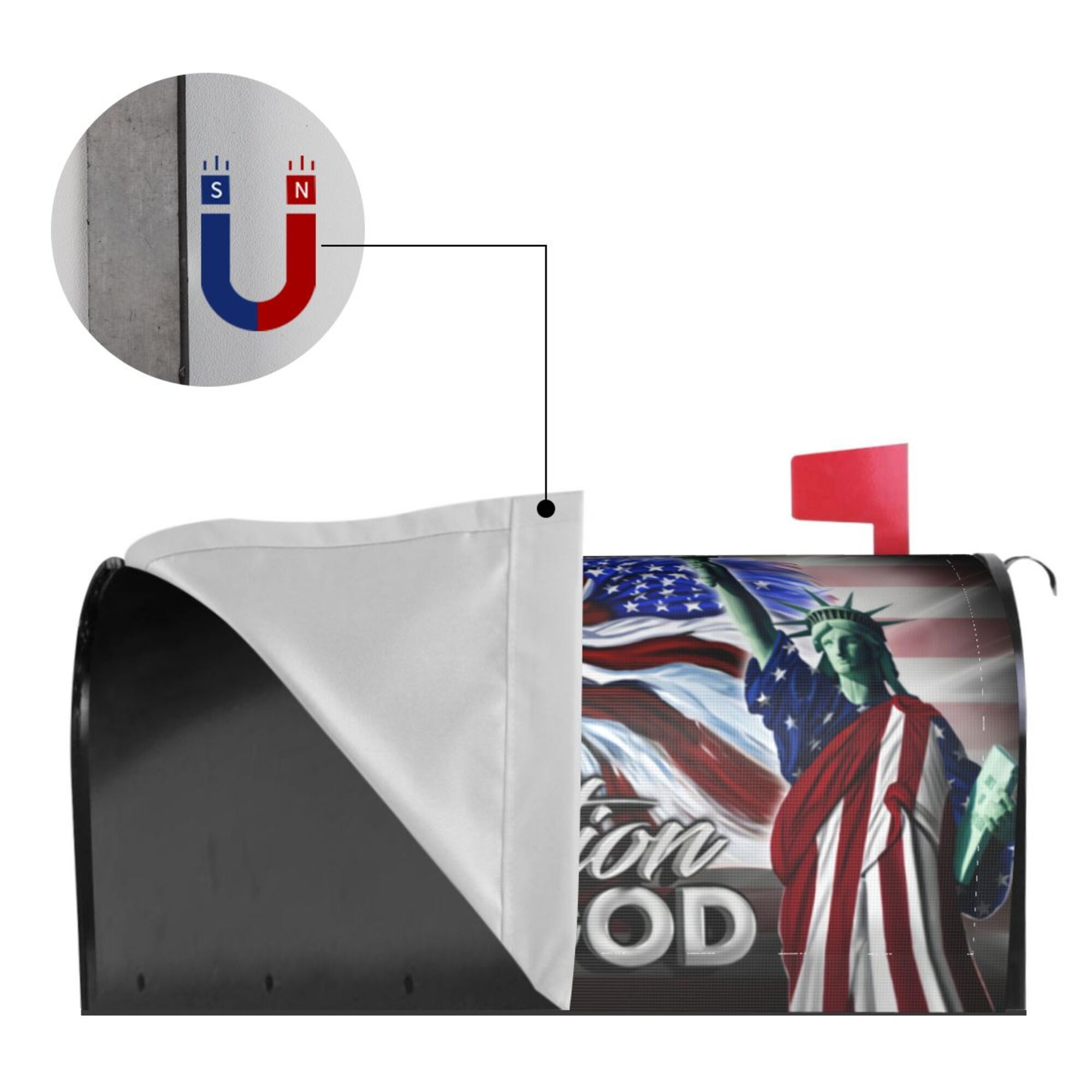 American Mailbox Cover US Eagle Cross Freedom Grommet Flag One Nation Under God