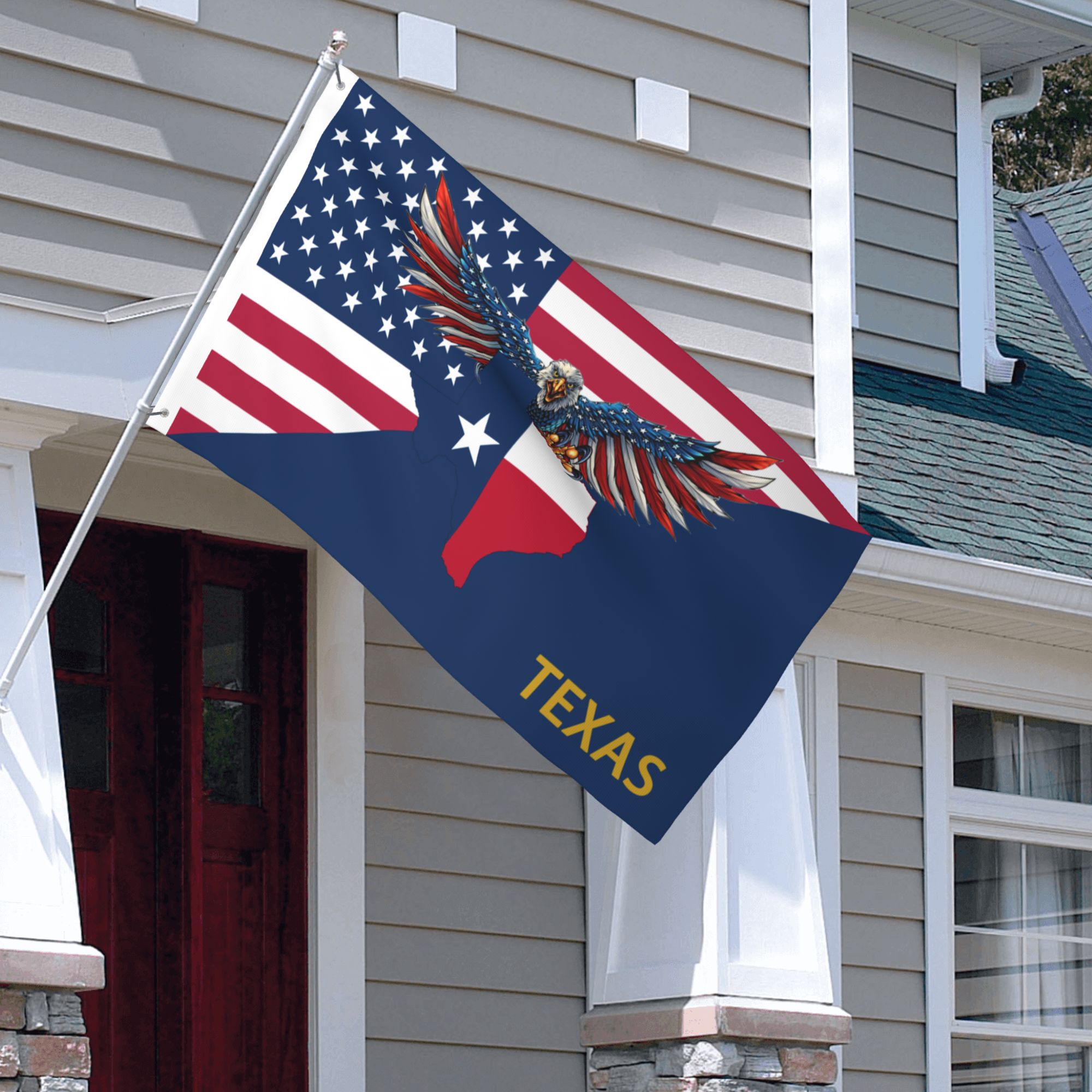 Texas Flag Texas American Eagle Grommet Flags