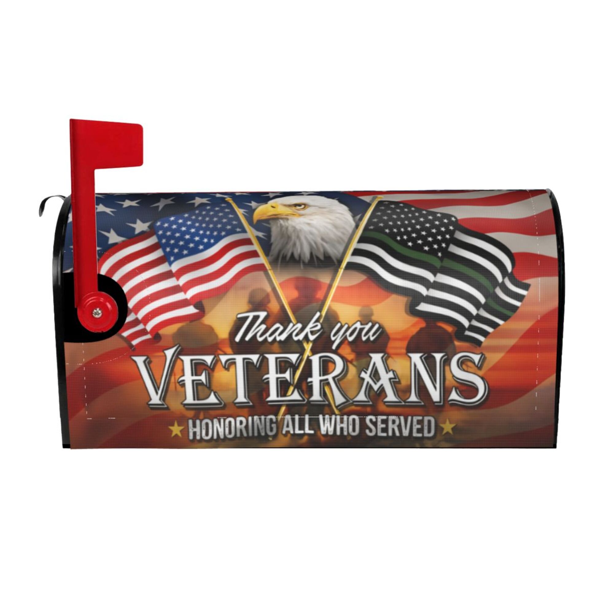 Thank You Veterans Memorial American Eagle Mailbox Cover