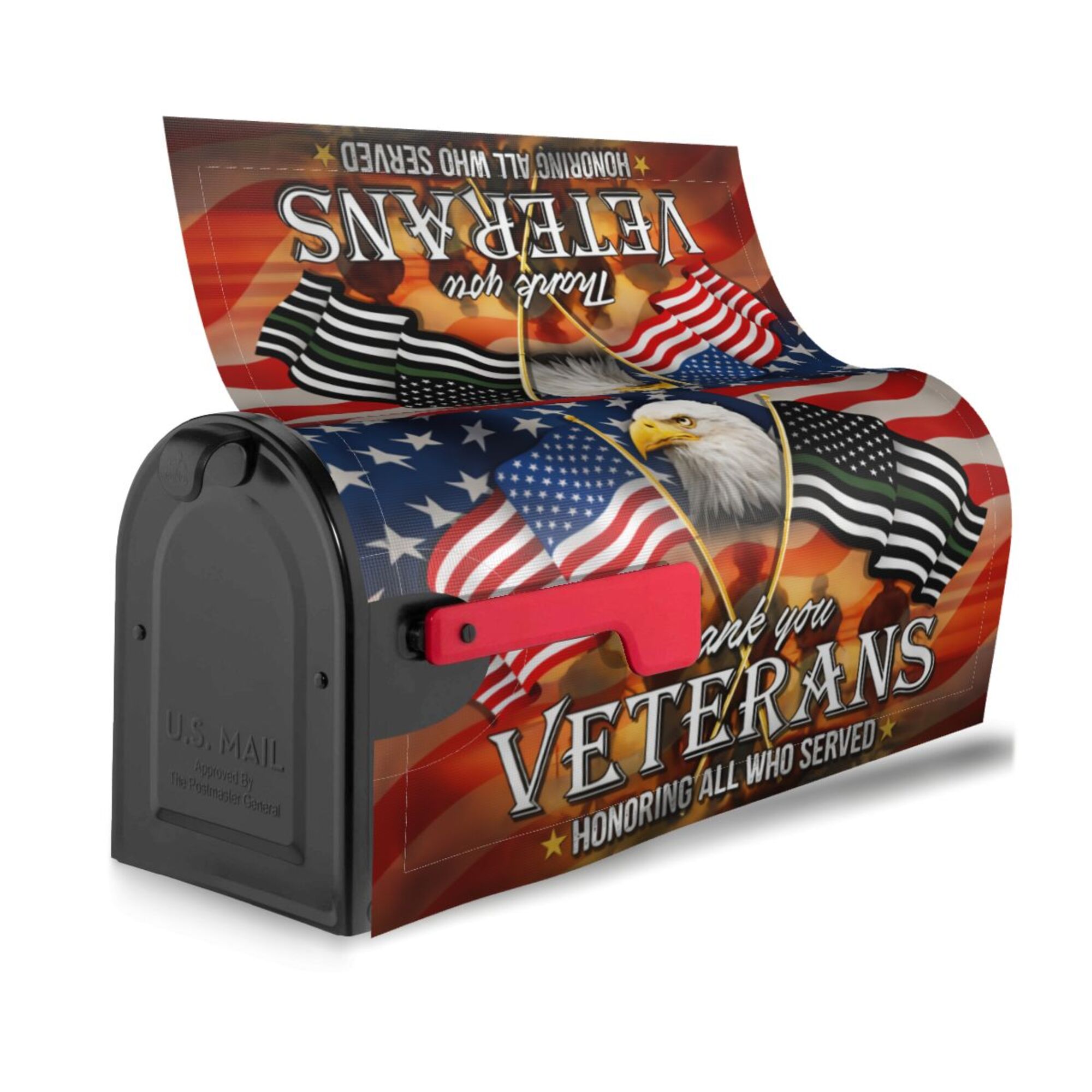 Thank You Veterans Memorial American Eagle Mailbox Cover