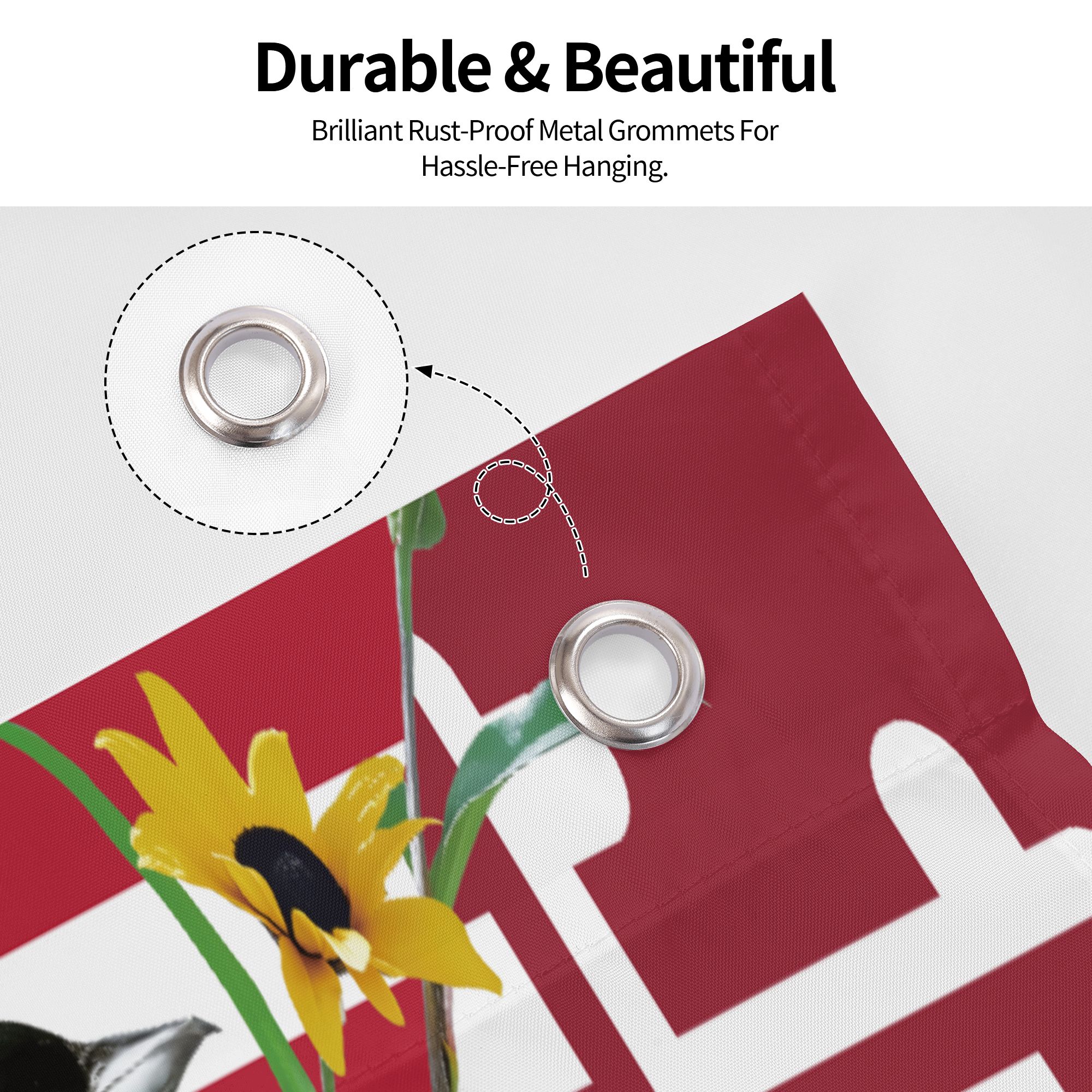 Maryland Grommet Flag Baltimore Oriole And Black-eyed Susan American Flag MDBOBES