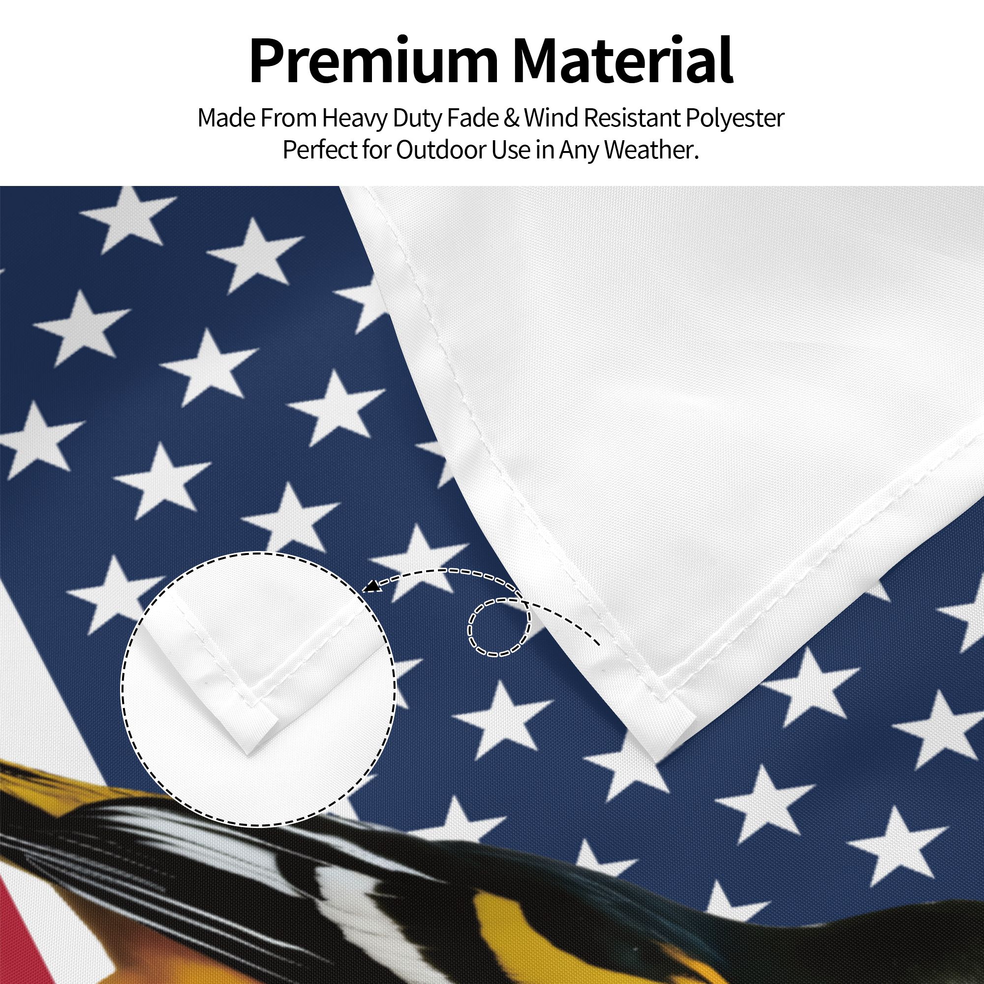 Maryland Grommet Flag Baltimore Oriole And Black-eyed Susan American Flag MDBOBES