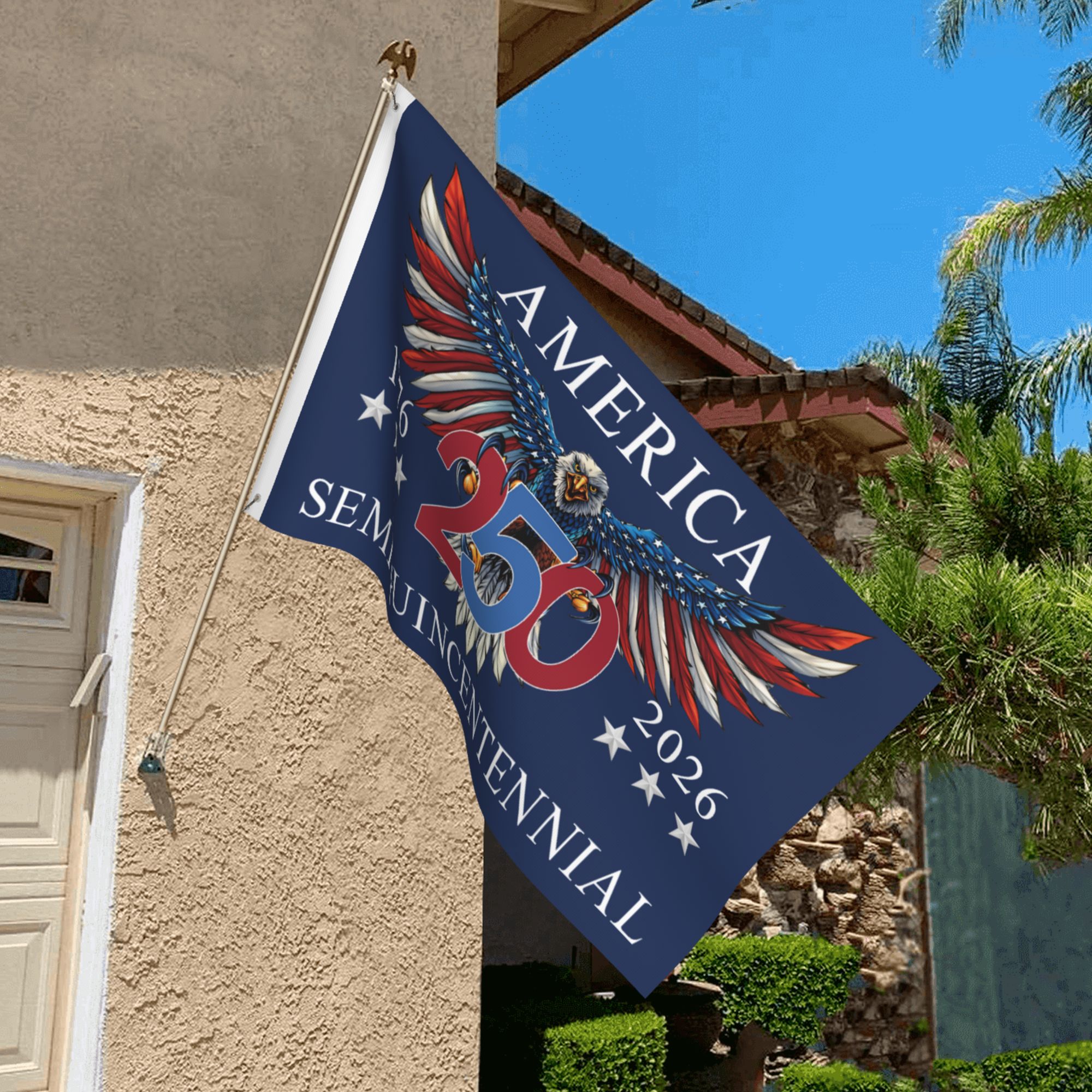 America 250th Anniversary Semiquincentennial Eagle Grommet Flag 1776-2026 USAMR2501