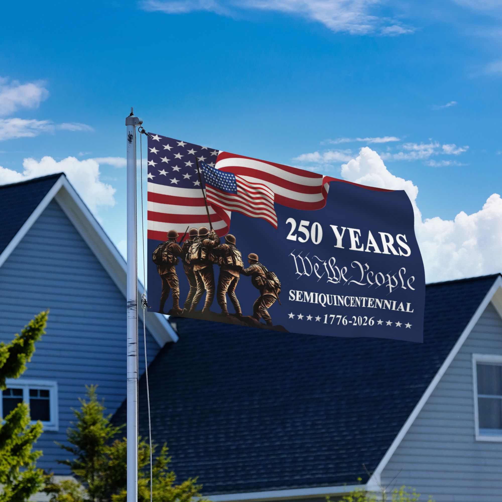 American 250 Years Semiquincentennial Grommet Flag - We The People 1776-2026 USYWATP