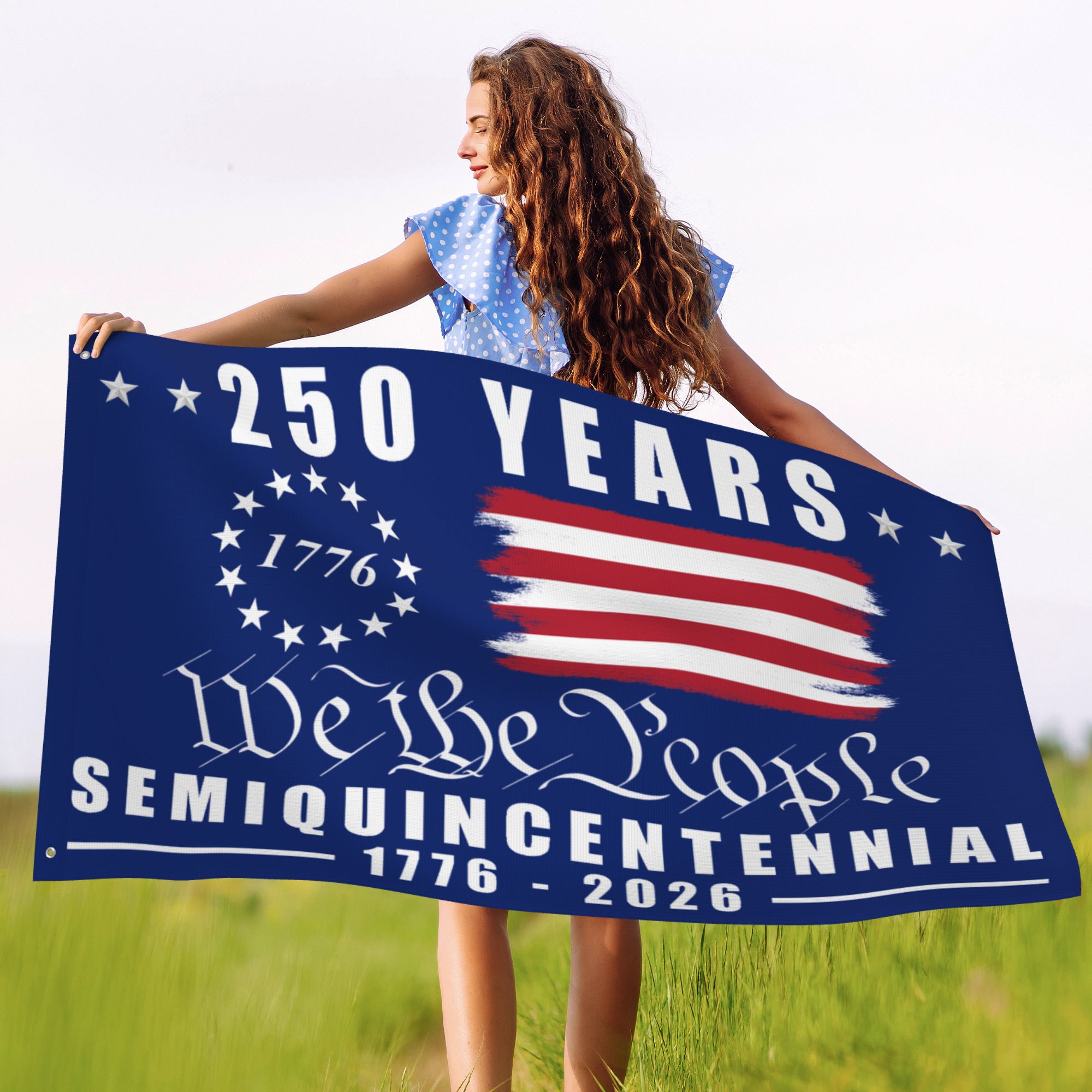 American 250 Years Semiquincentennial Flag - We The People 1776-2026 13 Stars WS25016