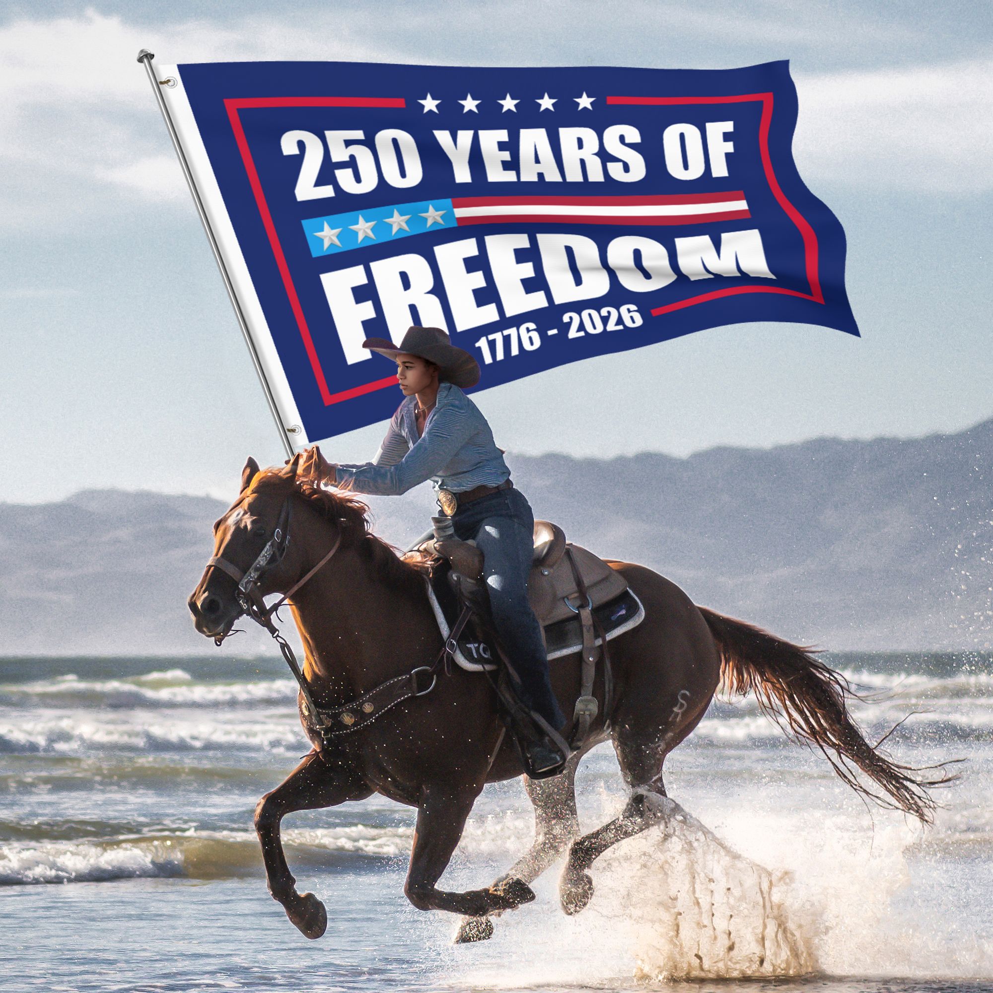 American 250 Years Of Freedom Flag 1776-2026 Semiquincentennial Grommet Flag US250YFF