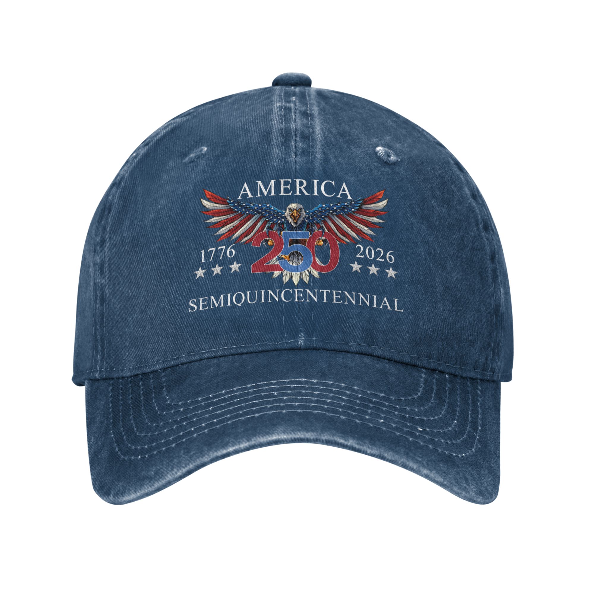 America 250th Anniversary Patriotic Eagle Baseball Cap 1776–2026 Semiquincentennial Vintage Unisex Hat