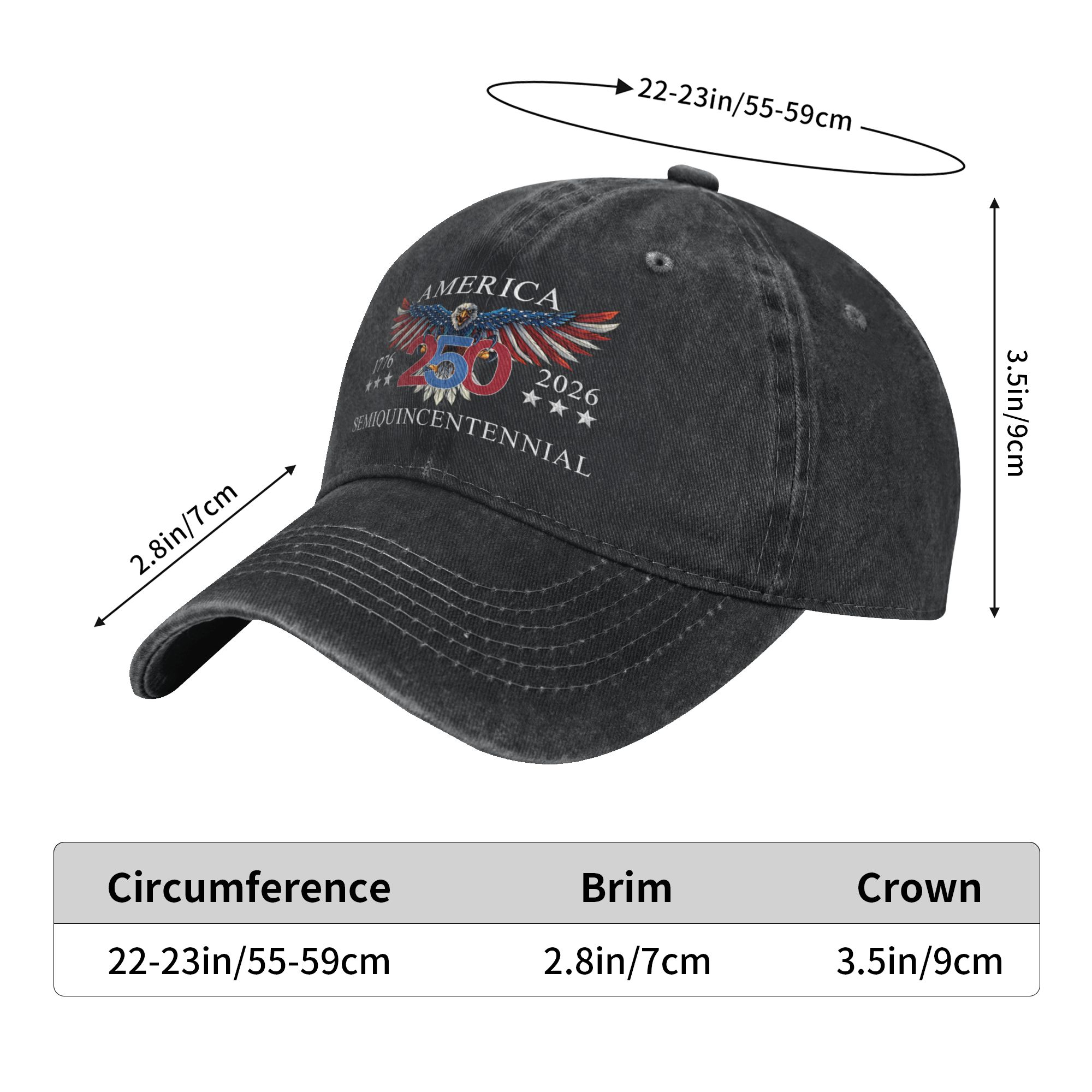 America 250th Anniversary Patriotic Eagle Baseball Cap 1776–2026 Semiquincentennial Vintage Unisex Hat