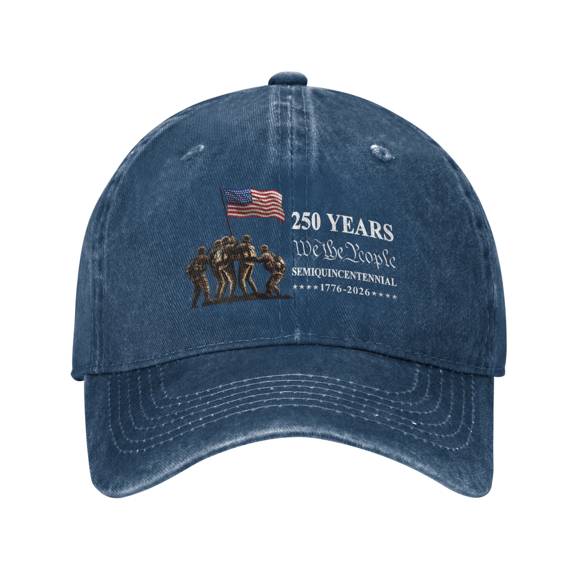 America 250th Anniversary Eagle Baseball Cap - Flag & Soldiers 1776–2026 Semiquincentennial Vintage Unisex Hat