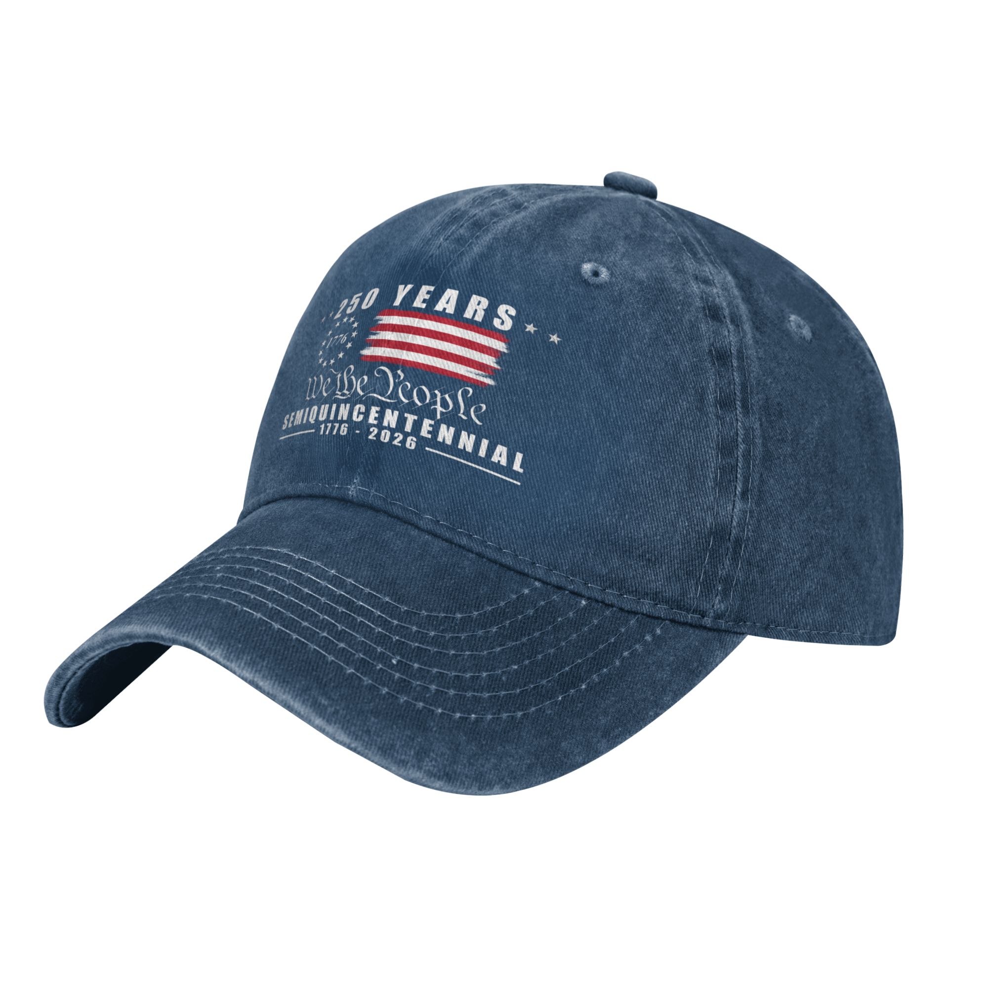 America 250th Anniversary Flag Baseball Cap "We The People" 1776–2026 Semiquincentennial Unisex Vintage Dad Hat