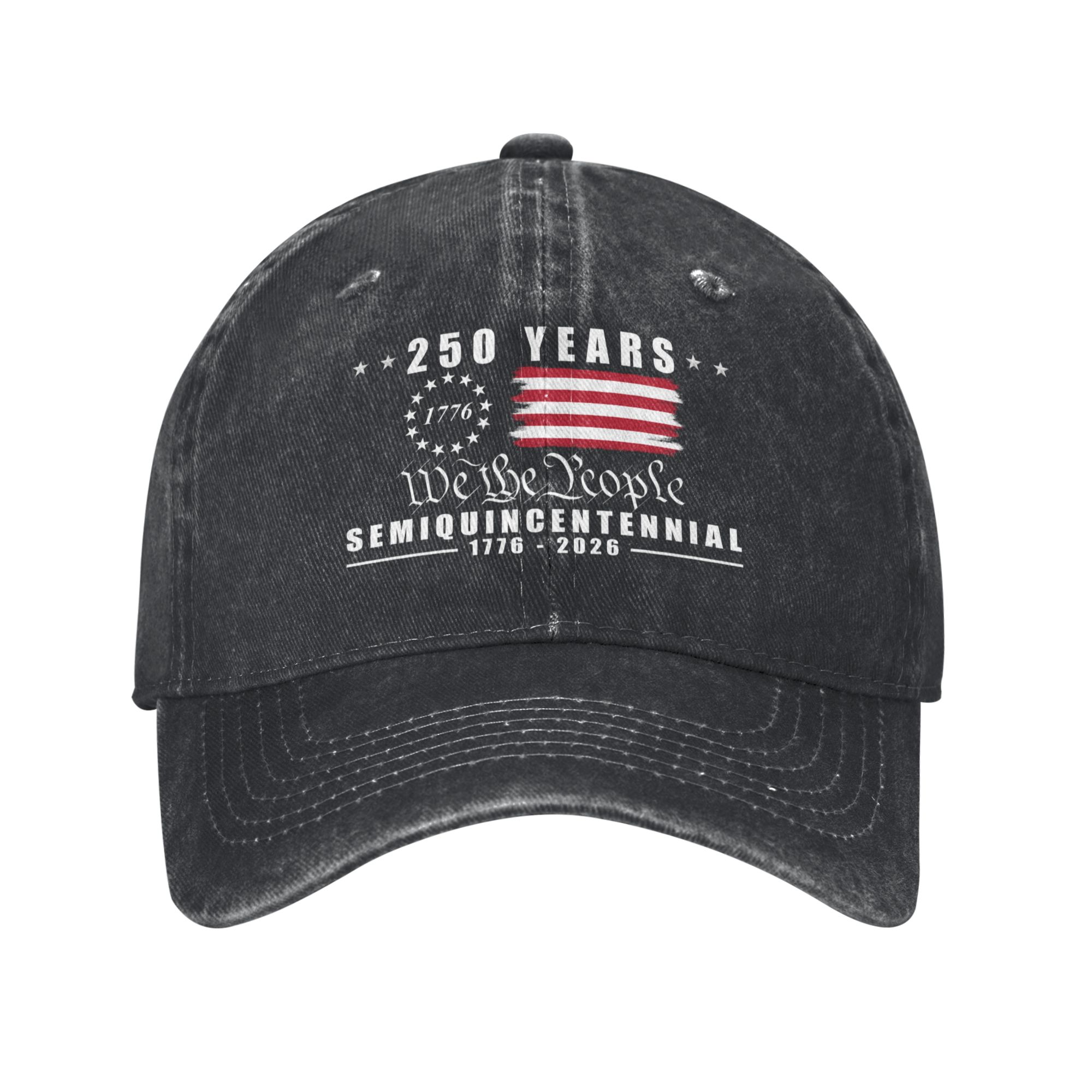 America 250th Anniversary Flag Baseball Cap "We The People" 1776–2026 Semiquincentennial Unisex Vintage Dad Hat