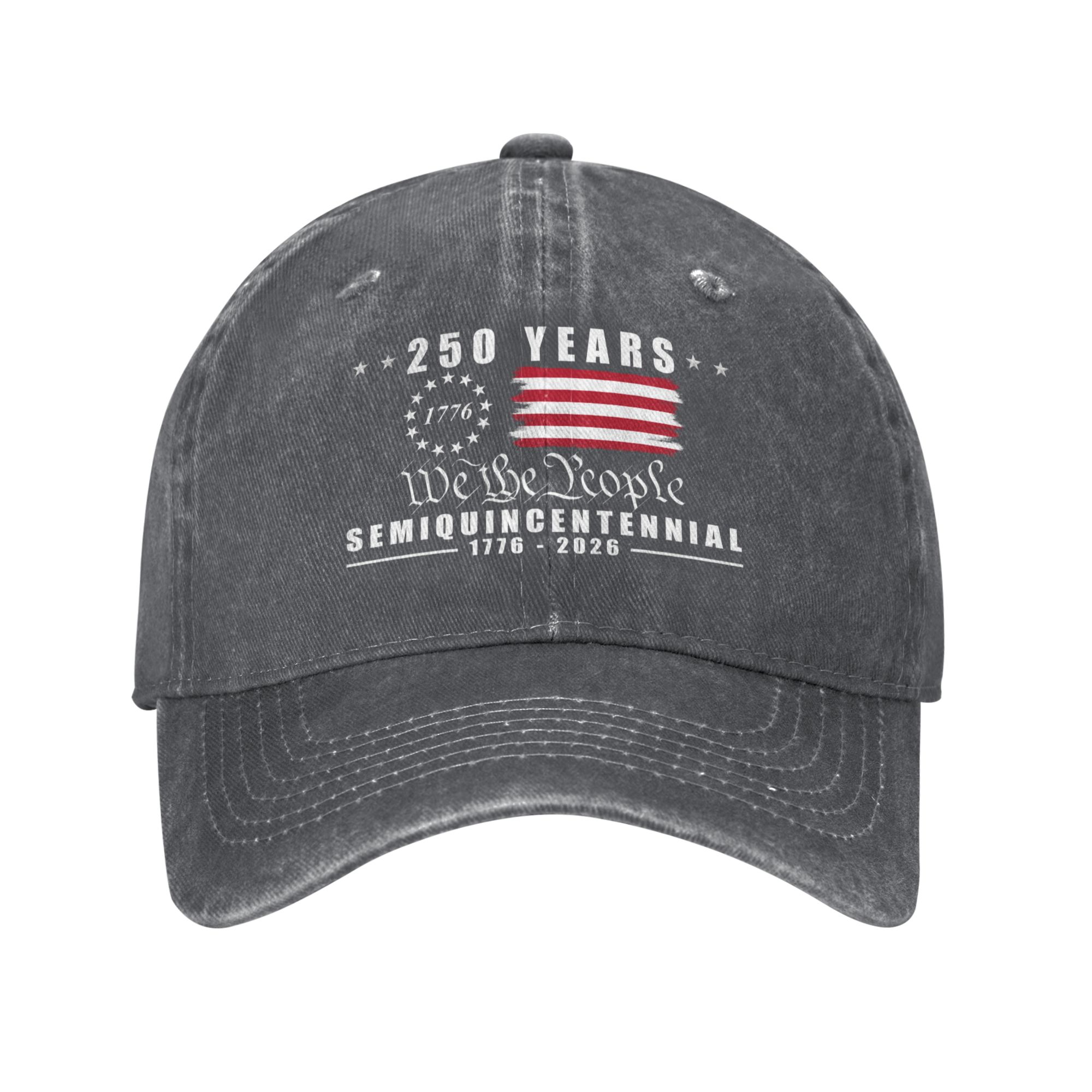 America 250th Anniversary Flag Baseball Cap "We The People" 1776–2026 Semiquincentennial Unisex Vintage Dad Hat
