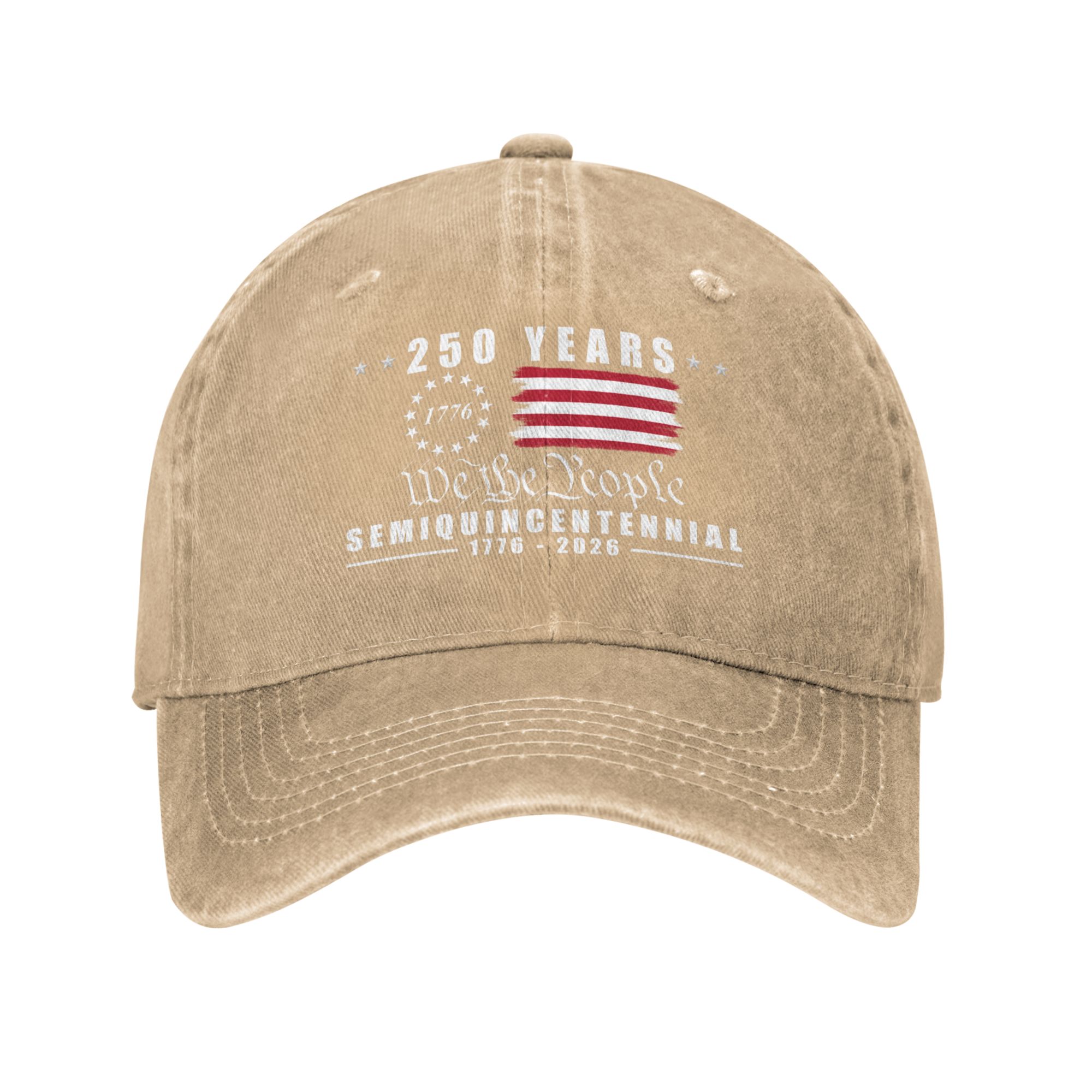 America 250th Anniversary Flag Baseball Cap "We The People" 1776–2026 Semiquincentennial Unisex Vintage Dad Hat