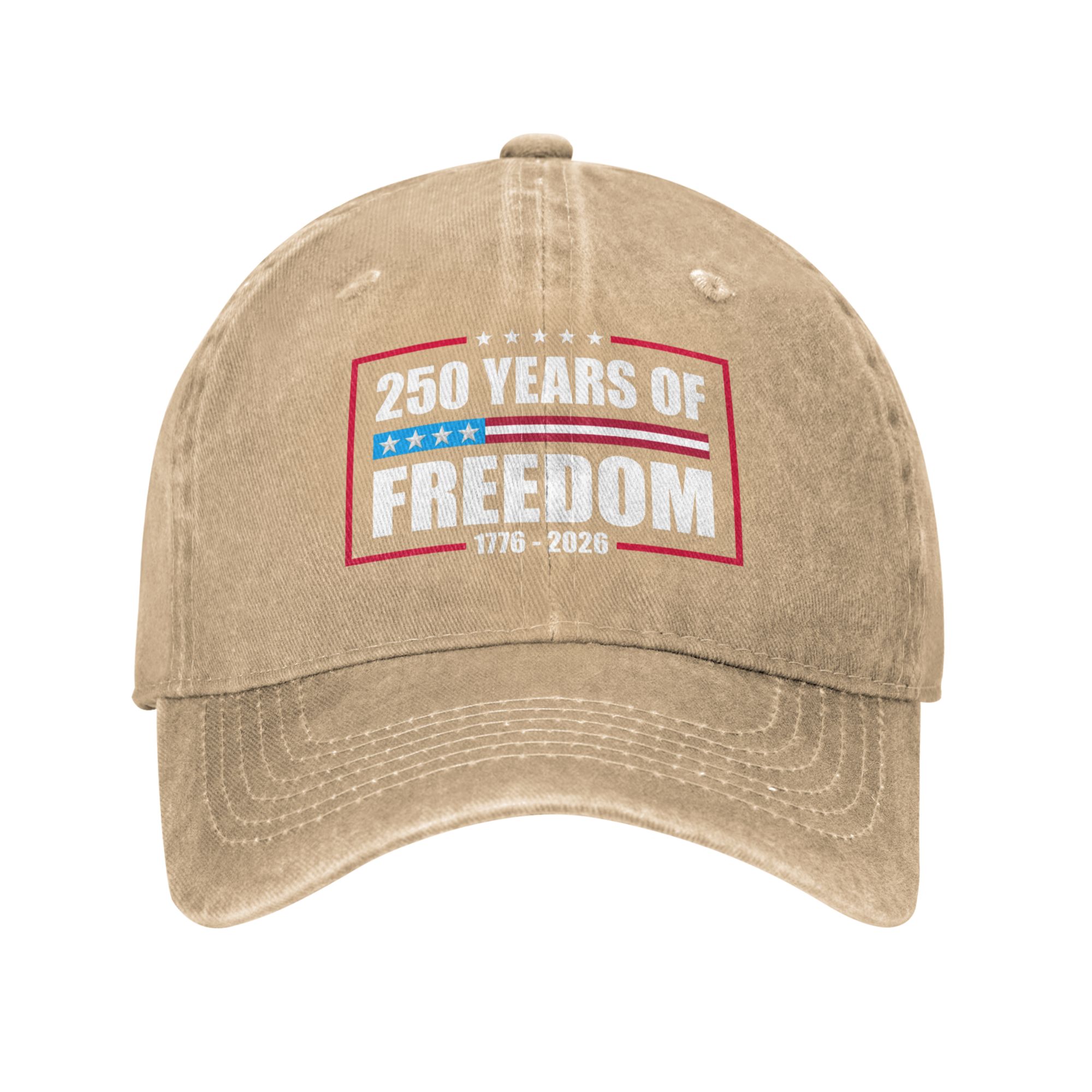 250 Years of Freedom Baseball Cap USA 250th Anniversary 1776–2026 Semiquincentennial Unisex Dad Vintage Hat