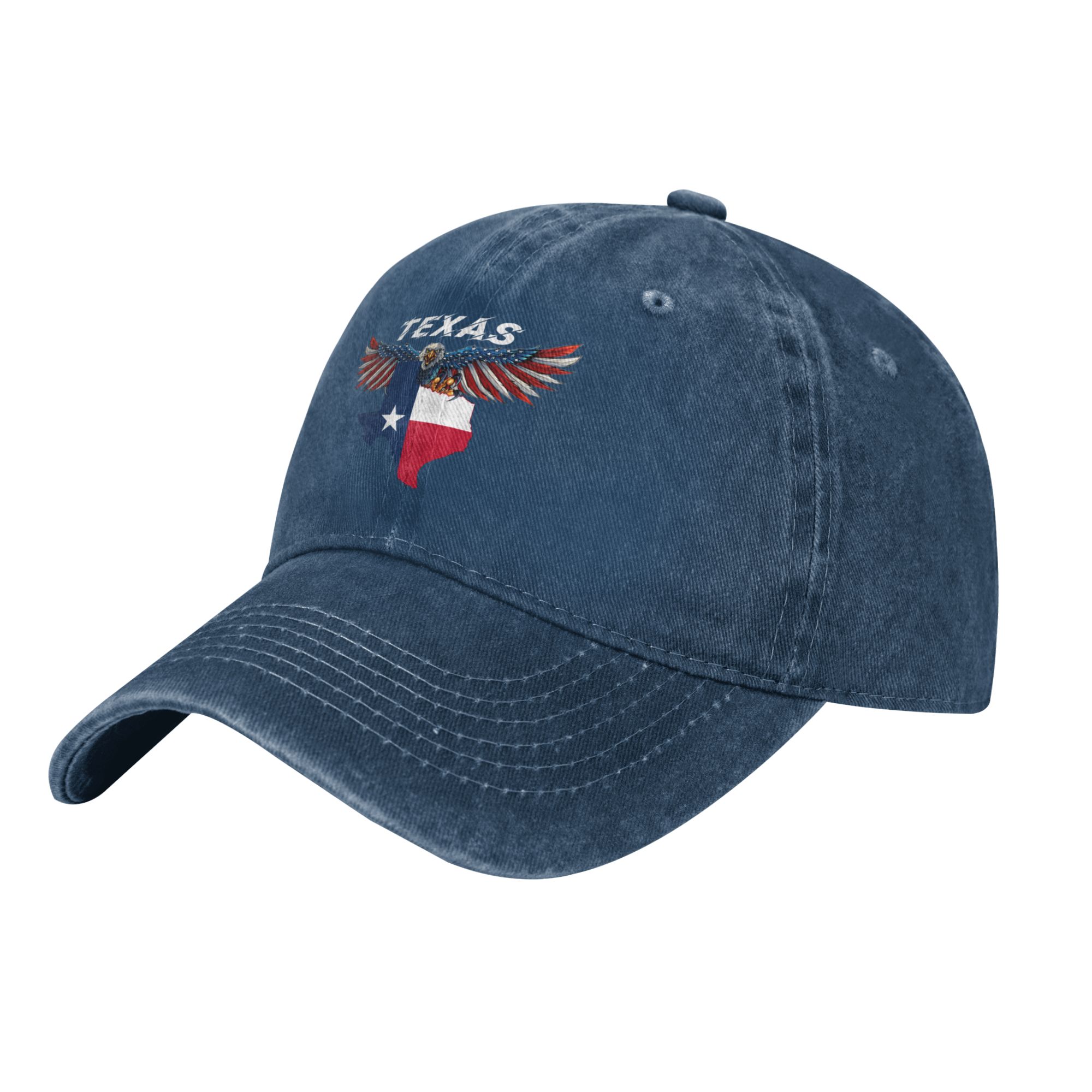 Texas State Map Eagle Patriotic Baseball Cap - Vintage Dad Hat Unisex 