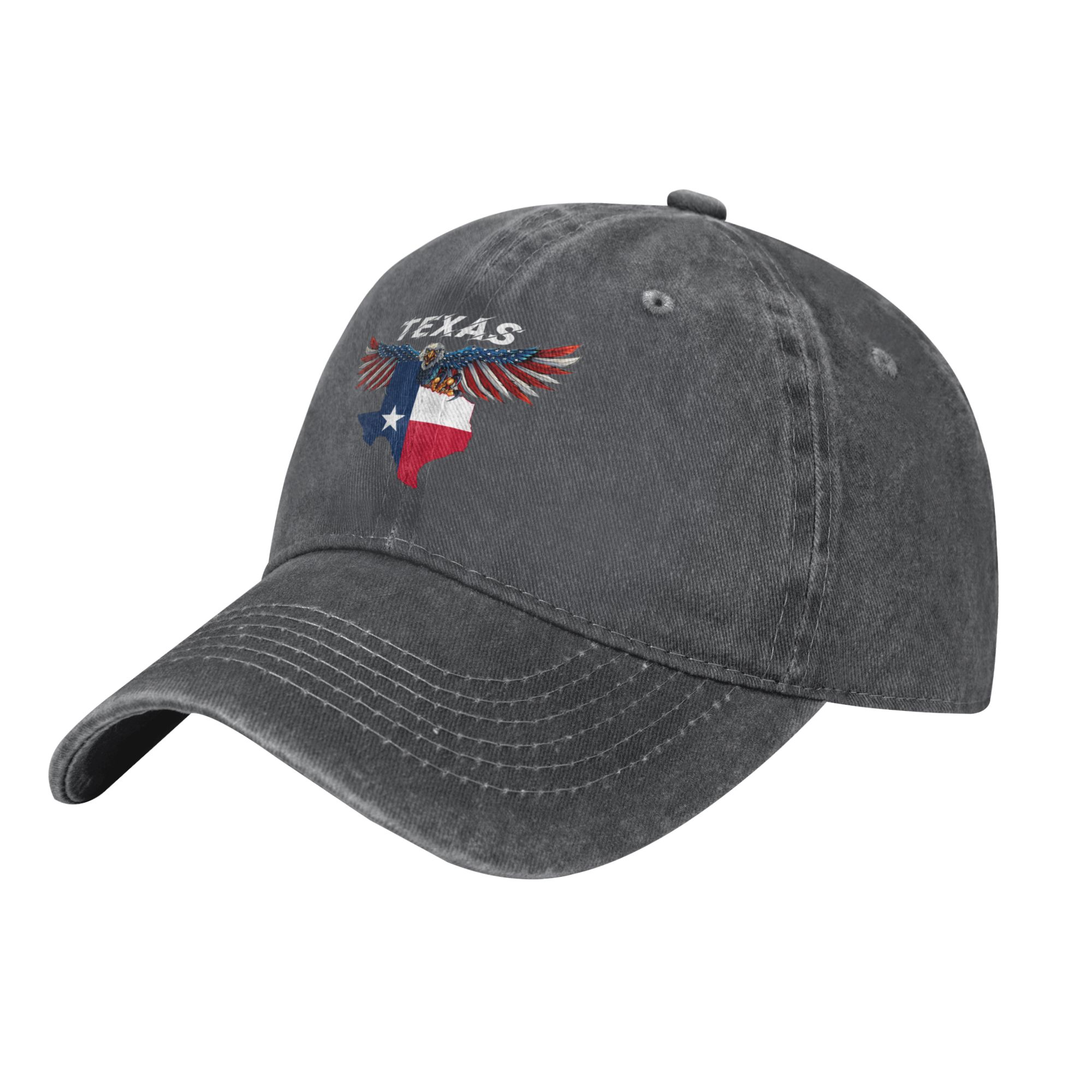 Texas State Map Eagle Patriotic Baseball Cap - Vintage Dad Hat Unisex 